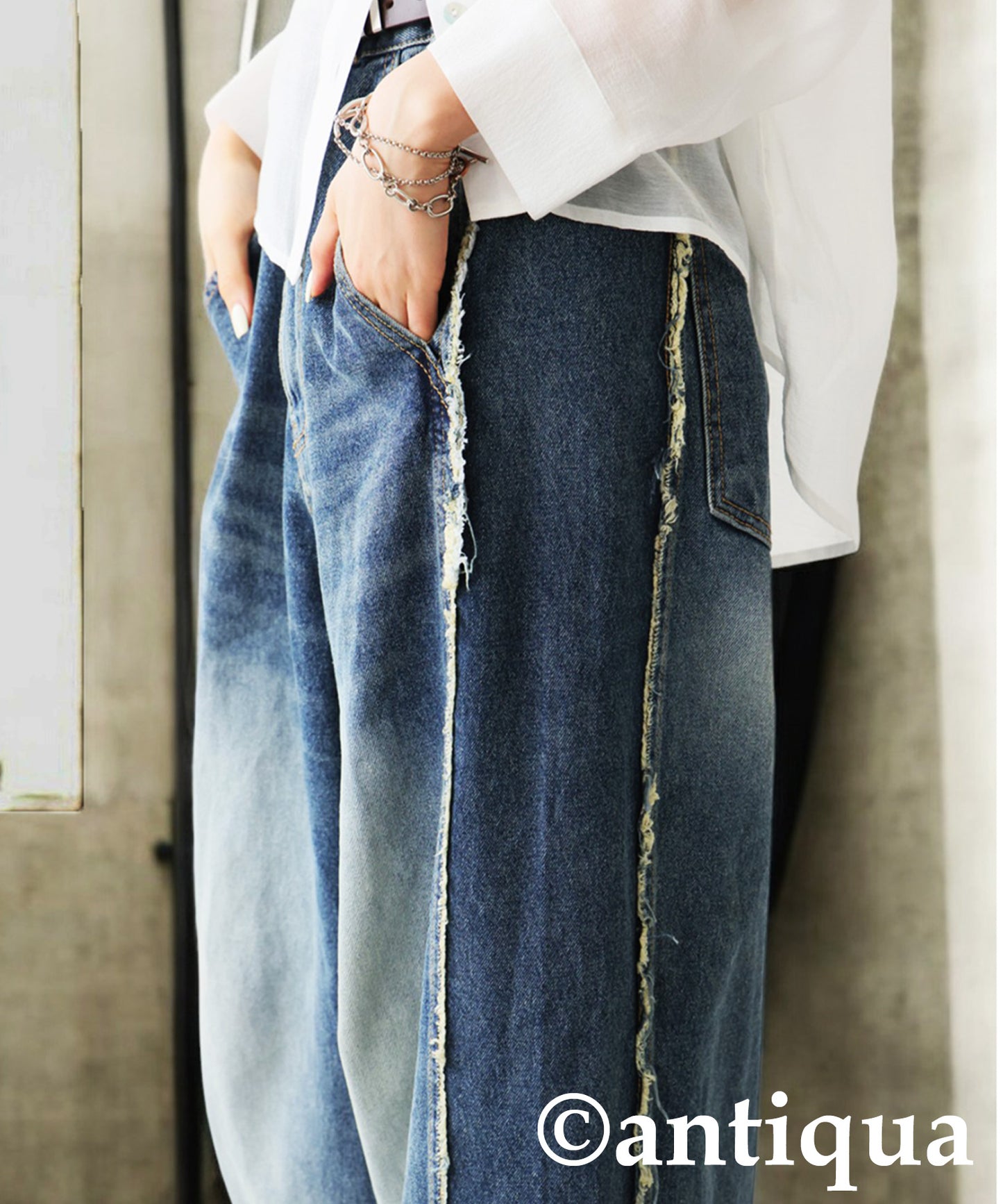 KYO Fringe Denim Pants Ladies