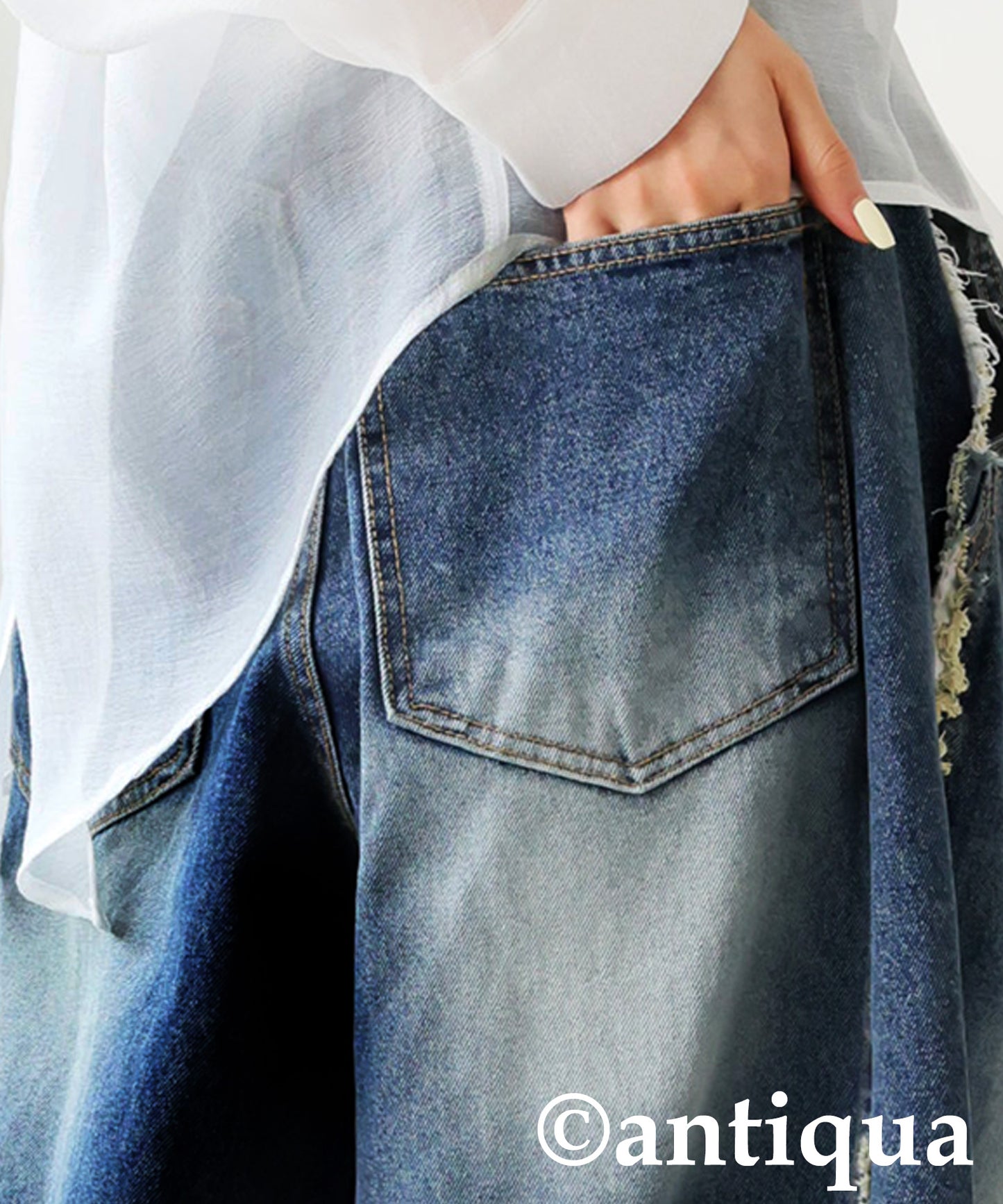 KYO Fringe Denim Pants Ladies