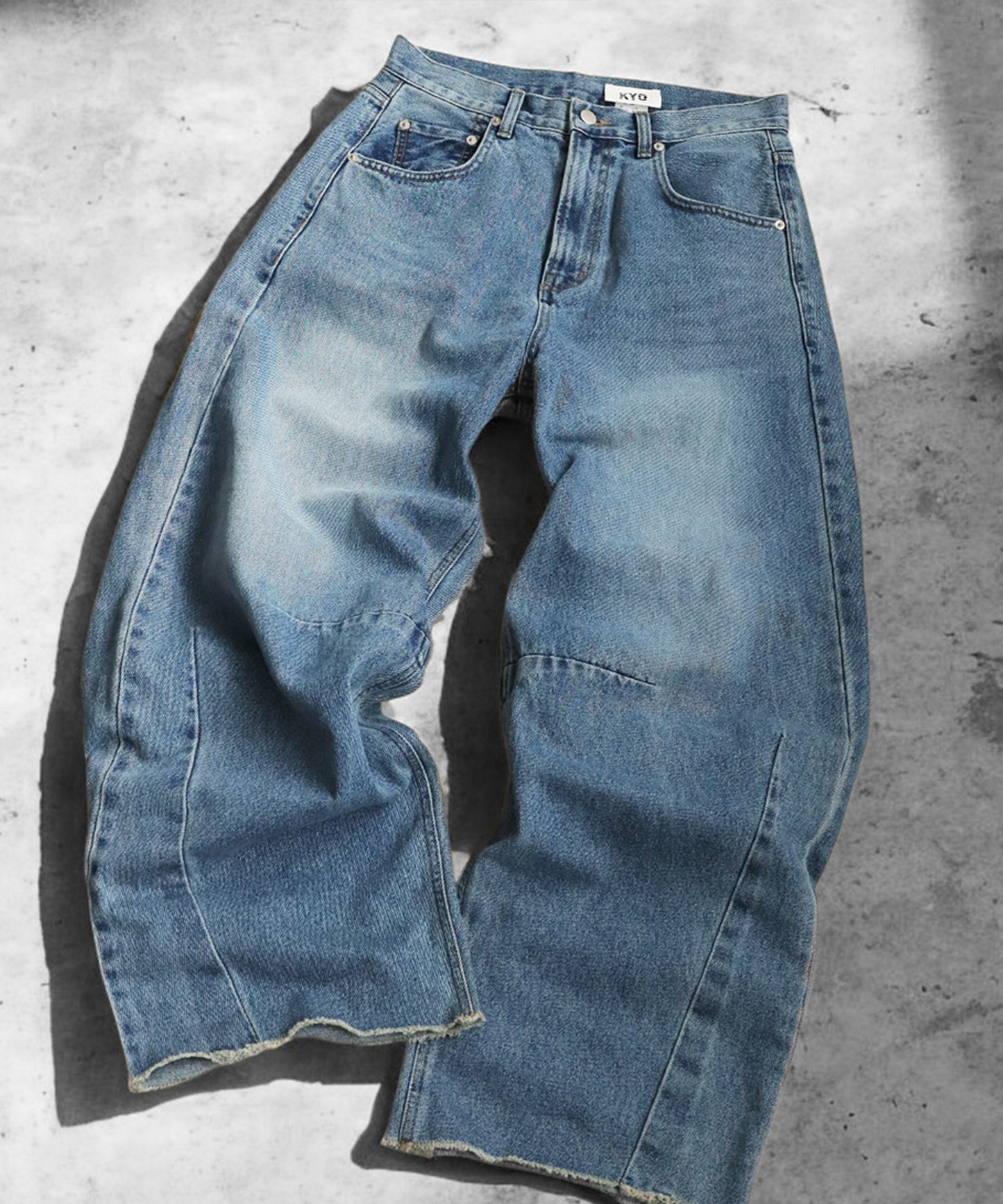 KYO Men's Fringe Curve Denim Pants