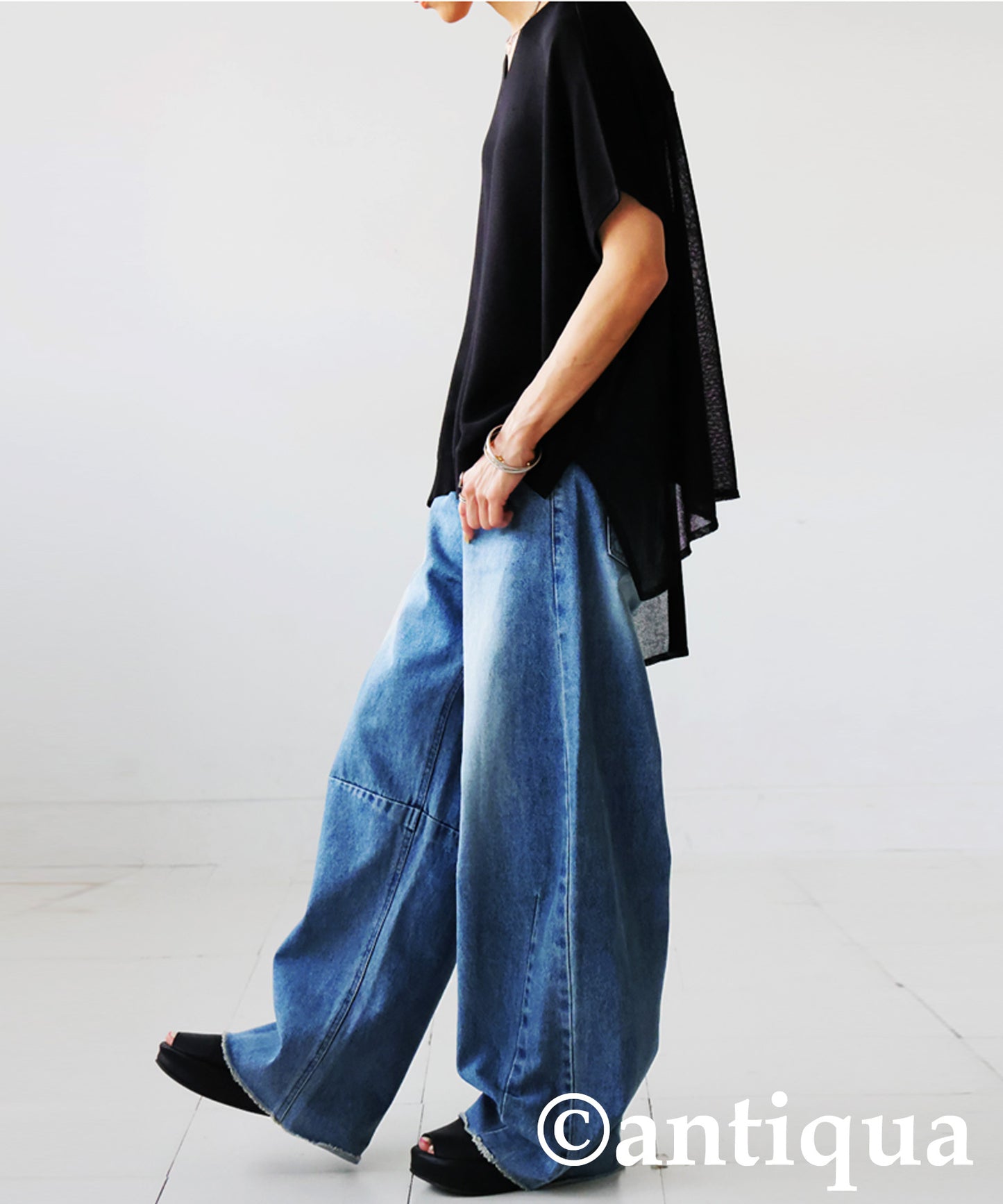 KYO Ladies Fringe Curve Denim Pants