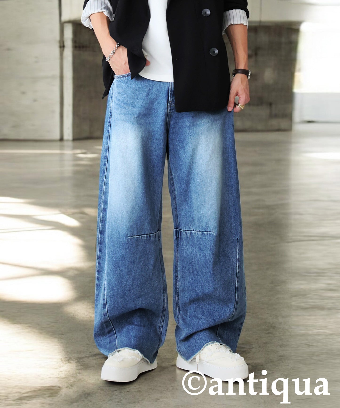 KYO Men's Fringe Curve Denim Pants