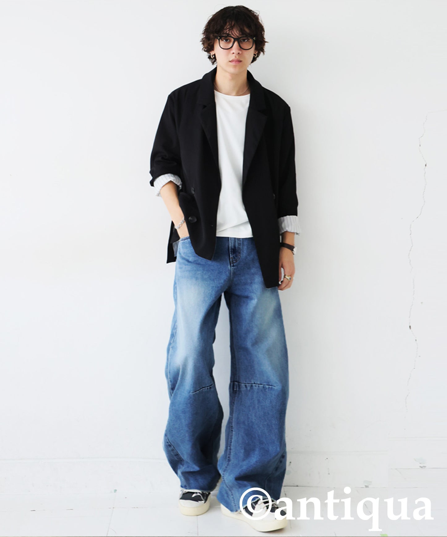 KYO Men's Fringe Curve Denim Pants