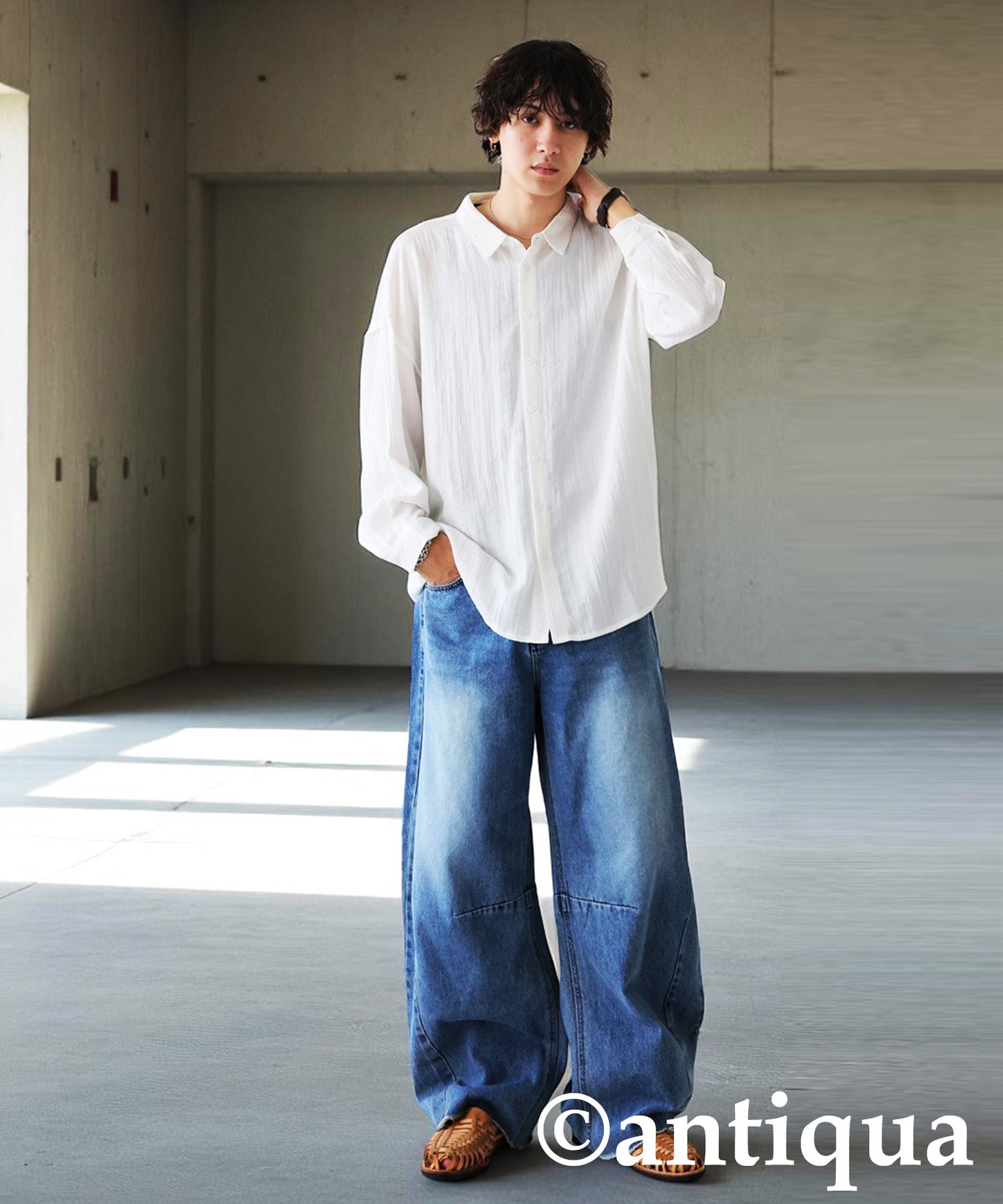 KYO Men's Fringe Curve Denim Pants