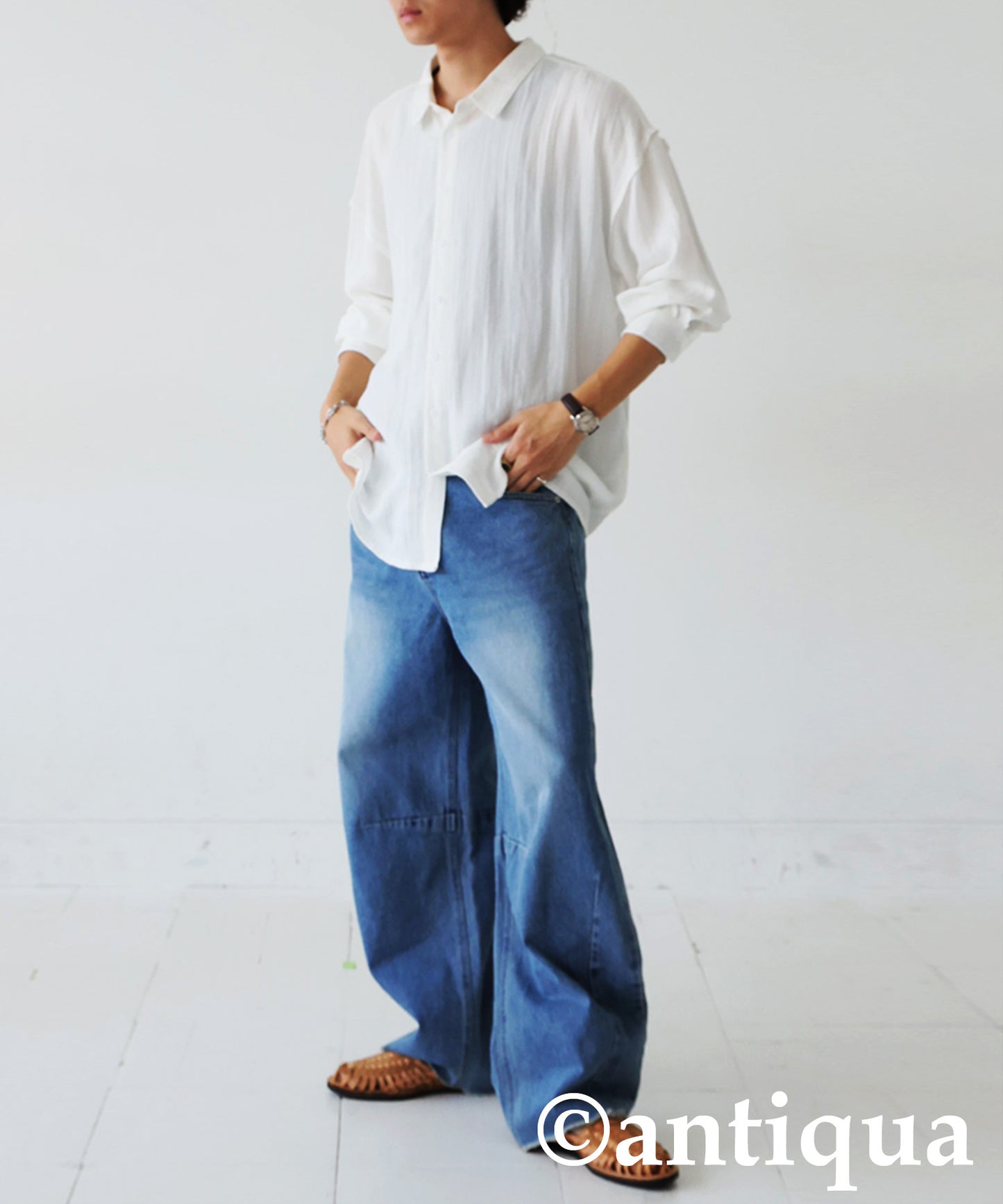 KYO Men's Fringe Curve Denim Pants