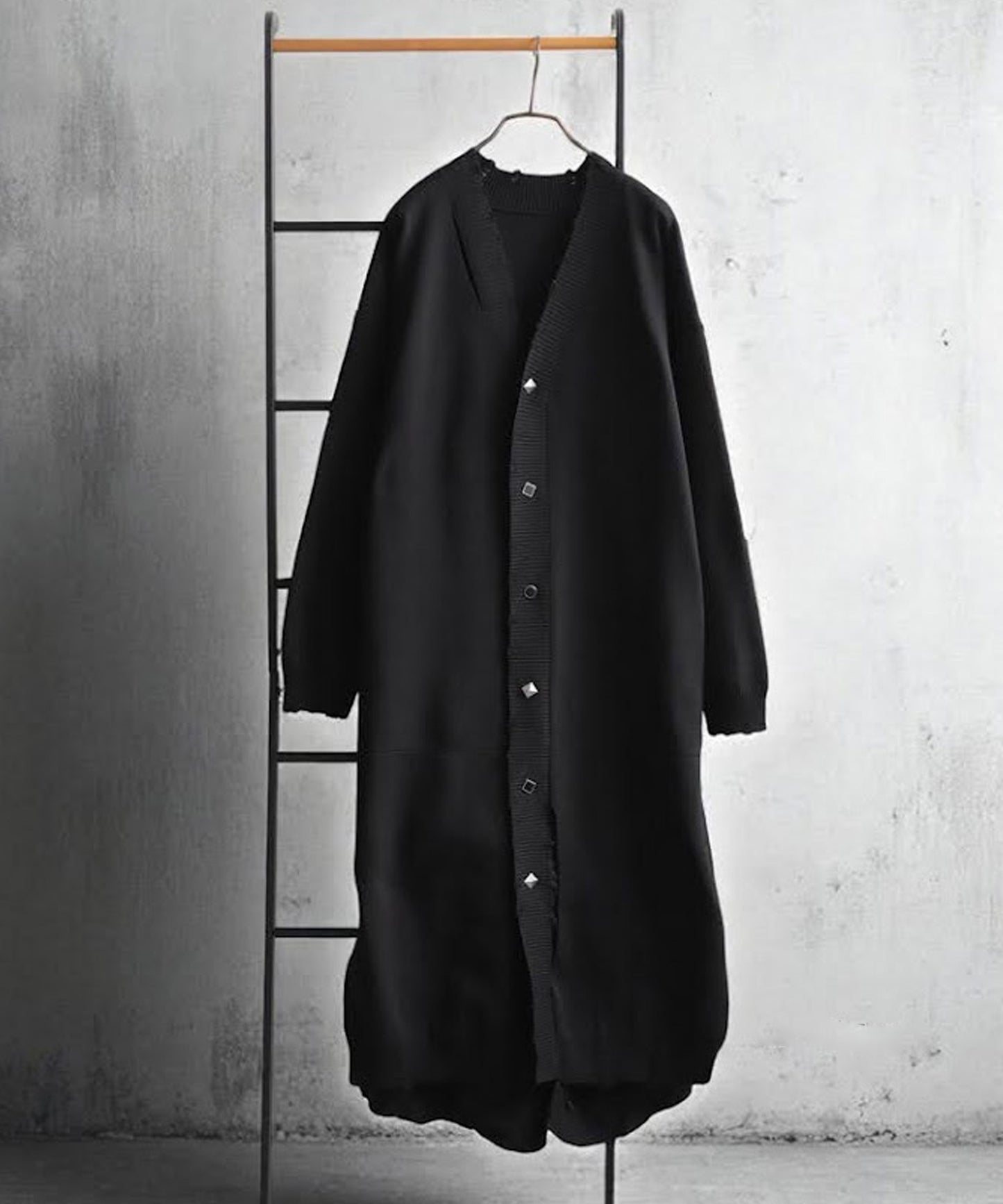 Long Cardigan With Different Material Accents Ladies