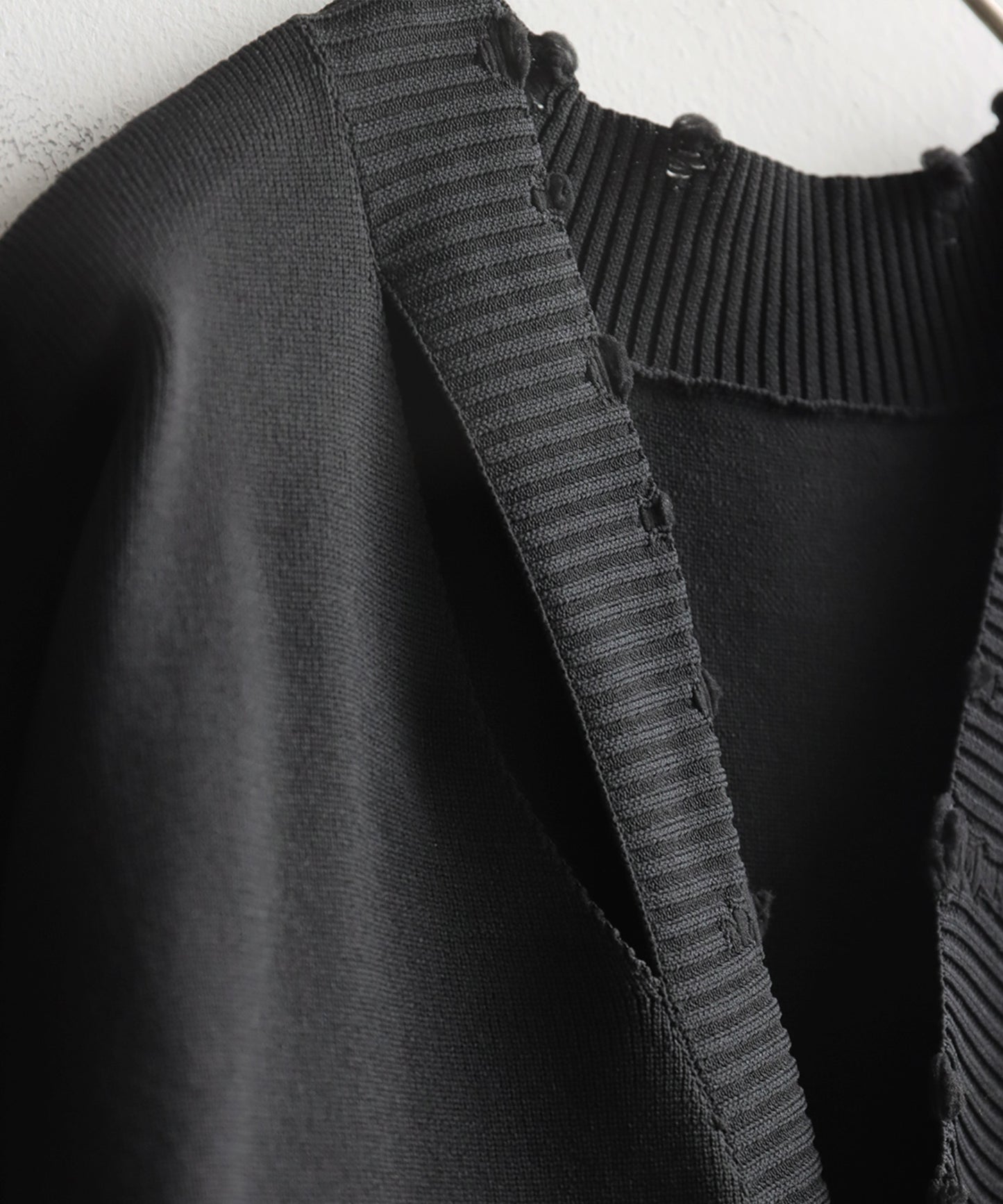 Long Cardigan With Different Material Accents Ladies