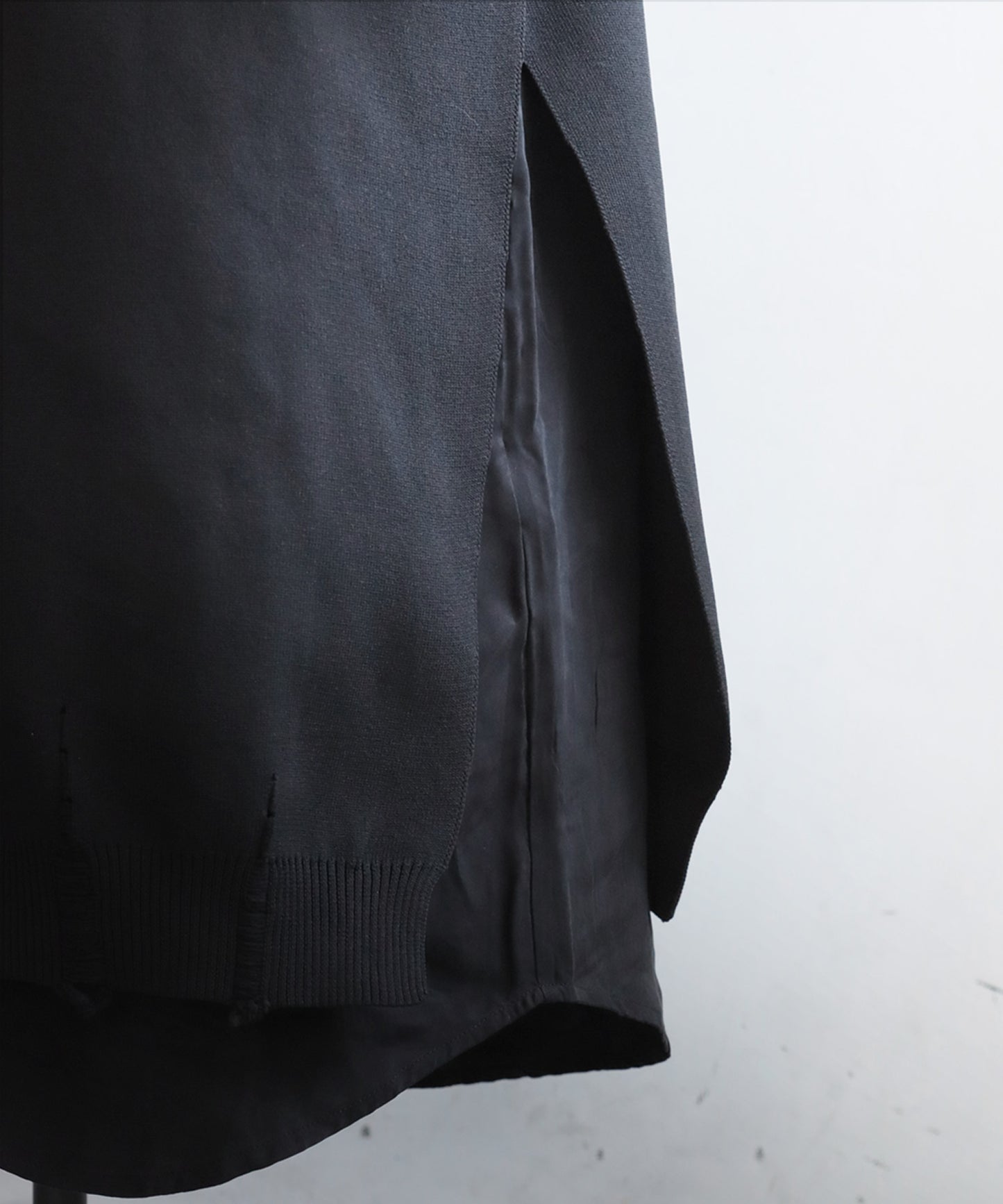 Long Cardigan With Different Material Accents Ladies