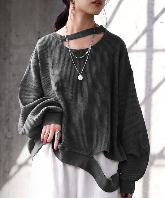 KYO 100% Cotton Oni Waffle Long-Sleeve T-Shirt Ladies