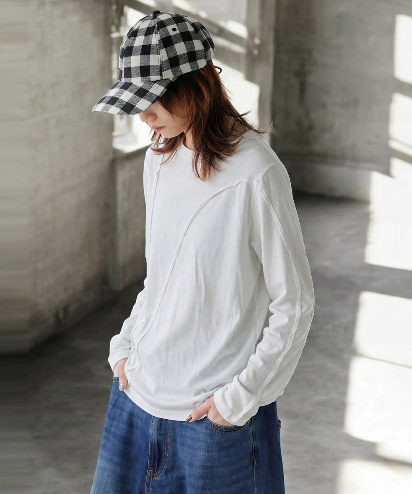 KYO 100% Cotton Crew Neck Outseam Long-Sleeve T-Shirt Ladies