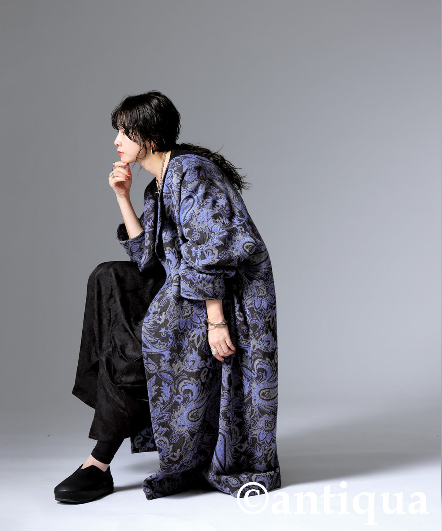 KYO Bishu-ori Paisley Pattern Coat Ladies