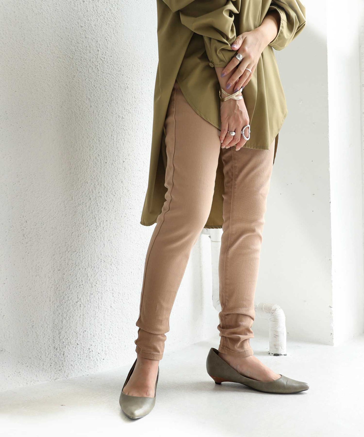 Skinny stretch Ladies pants color pants