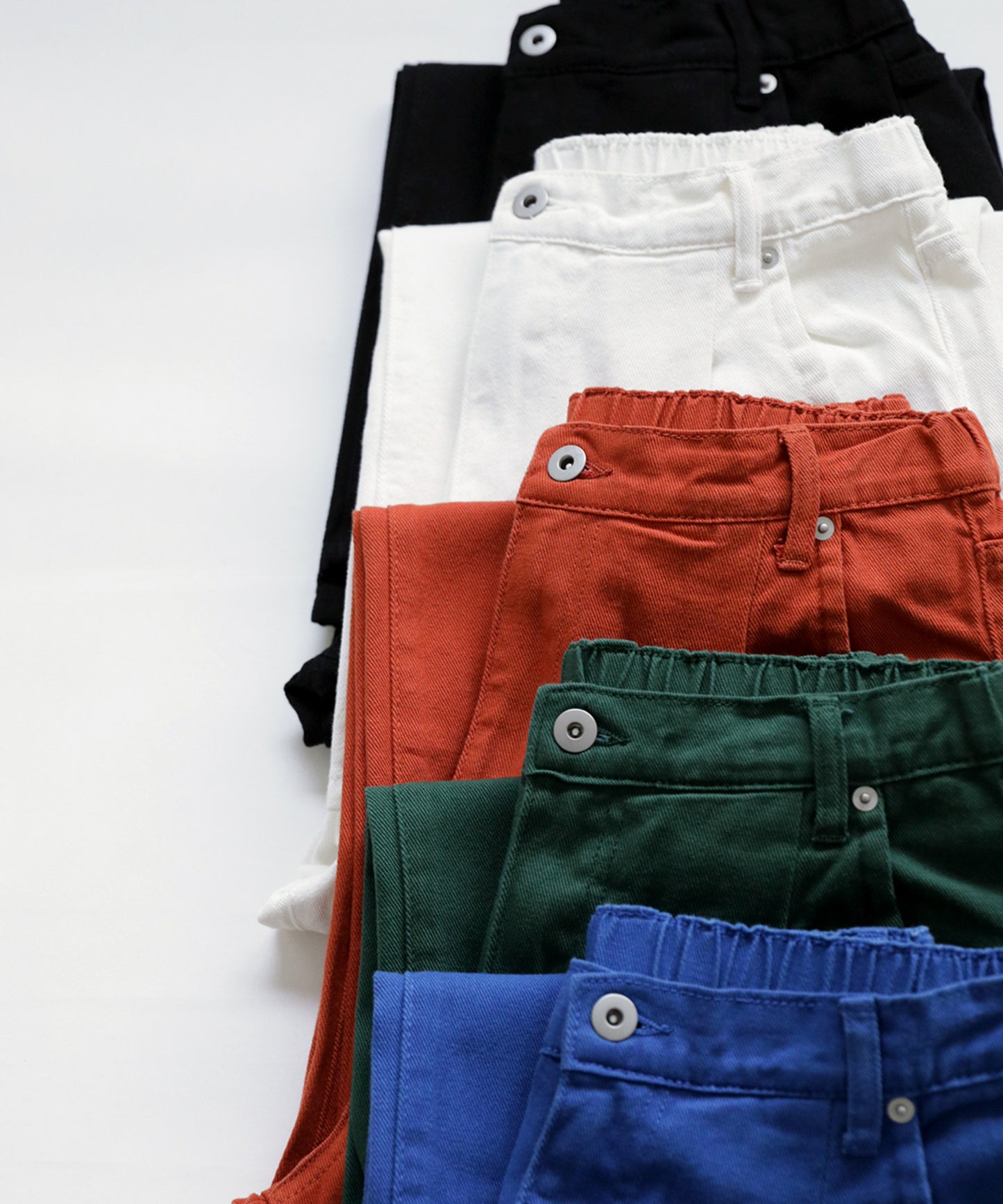 100%Cotton Twill Fabric Wide Tuck Pants Ladies