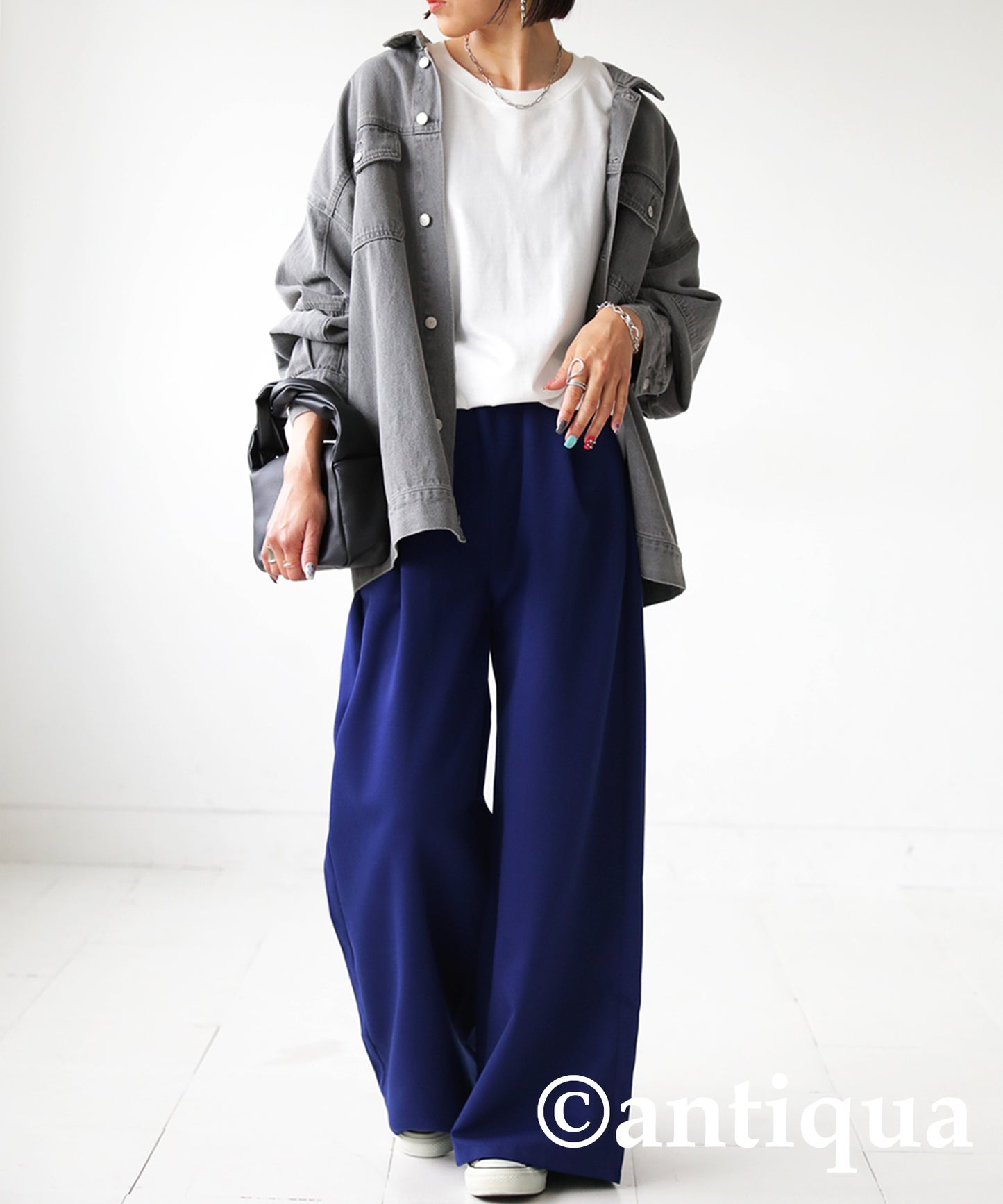 Tuck wide pants Ladies