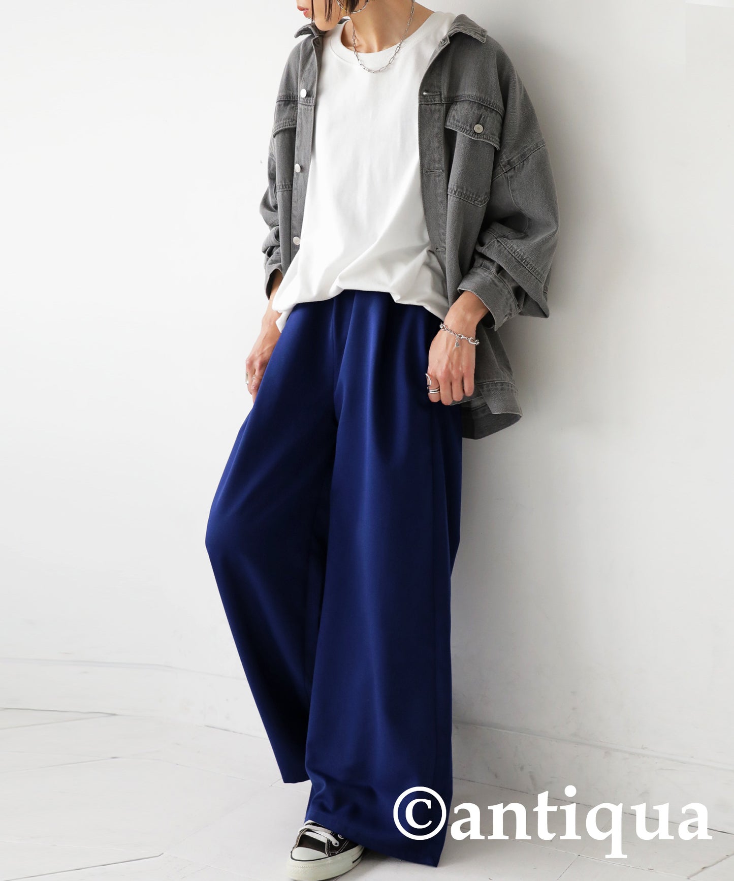 Tuck wide pants Ladies