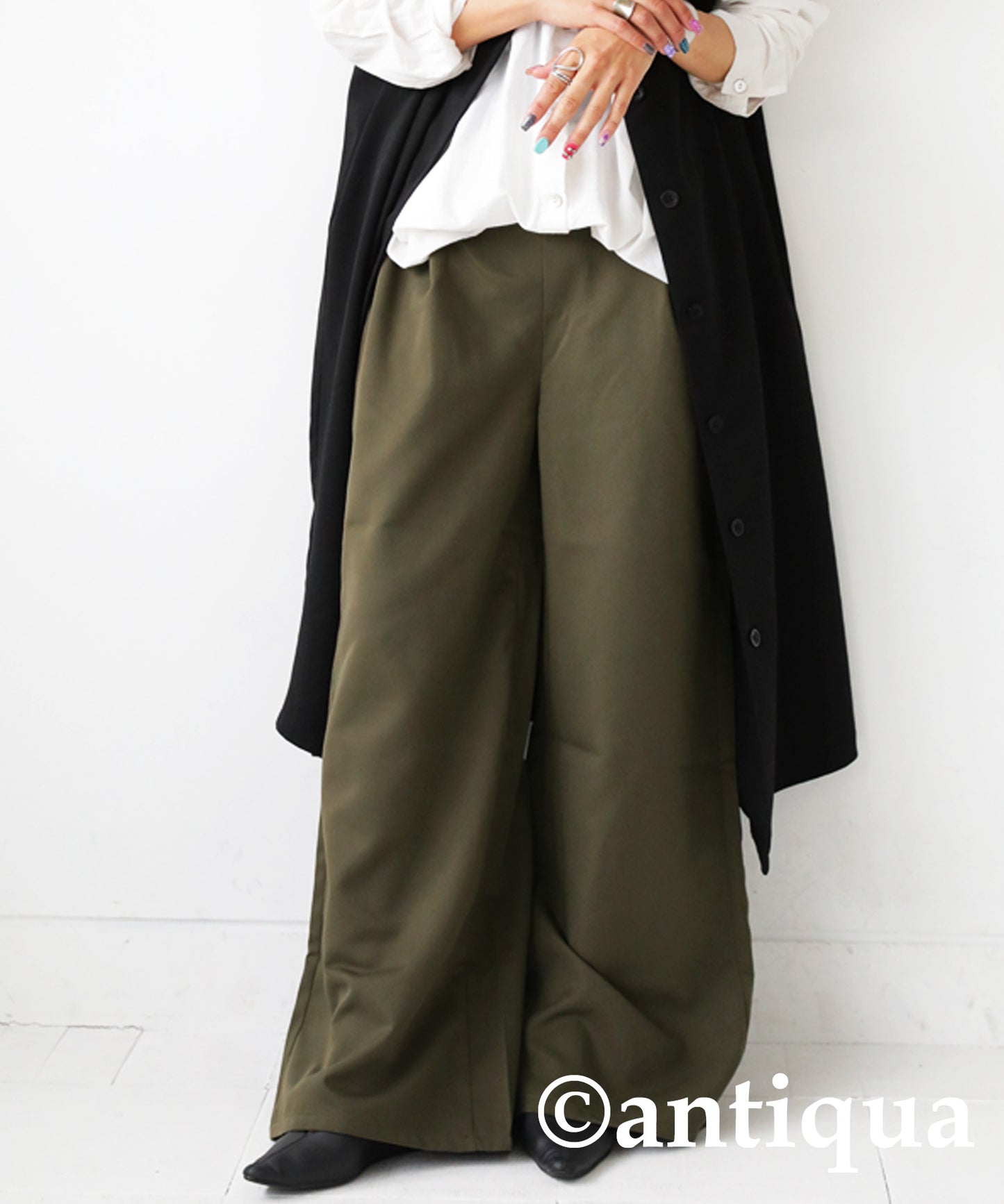 Tuck wide pants Ladies