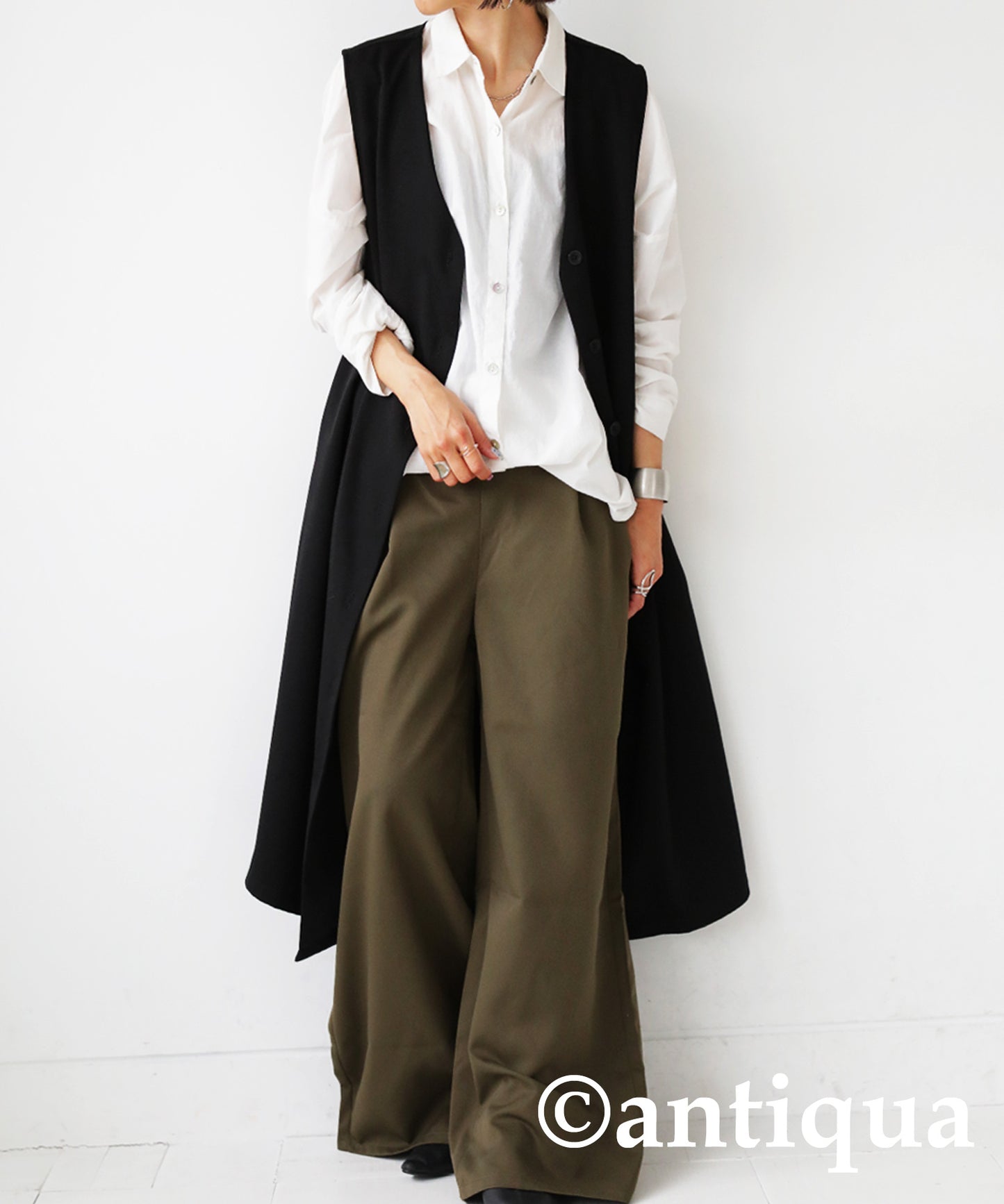 Tuck wide pants Ladies