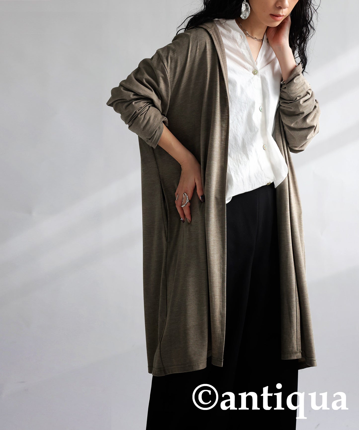 Function Material Ladies Long Sleeved Cardigan