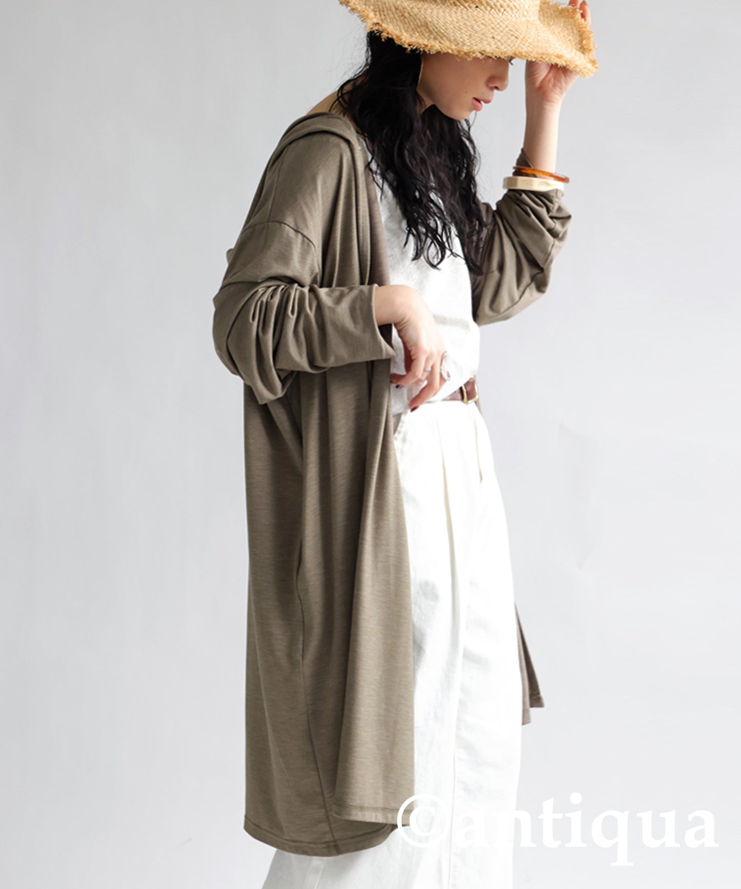 Function Material Ladies Long Sleeved Cardigan