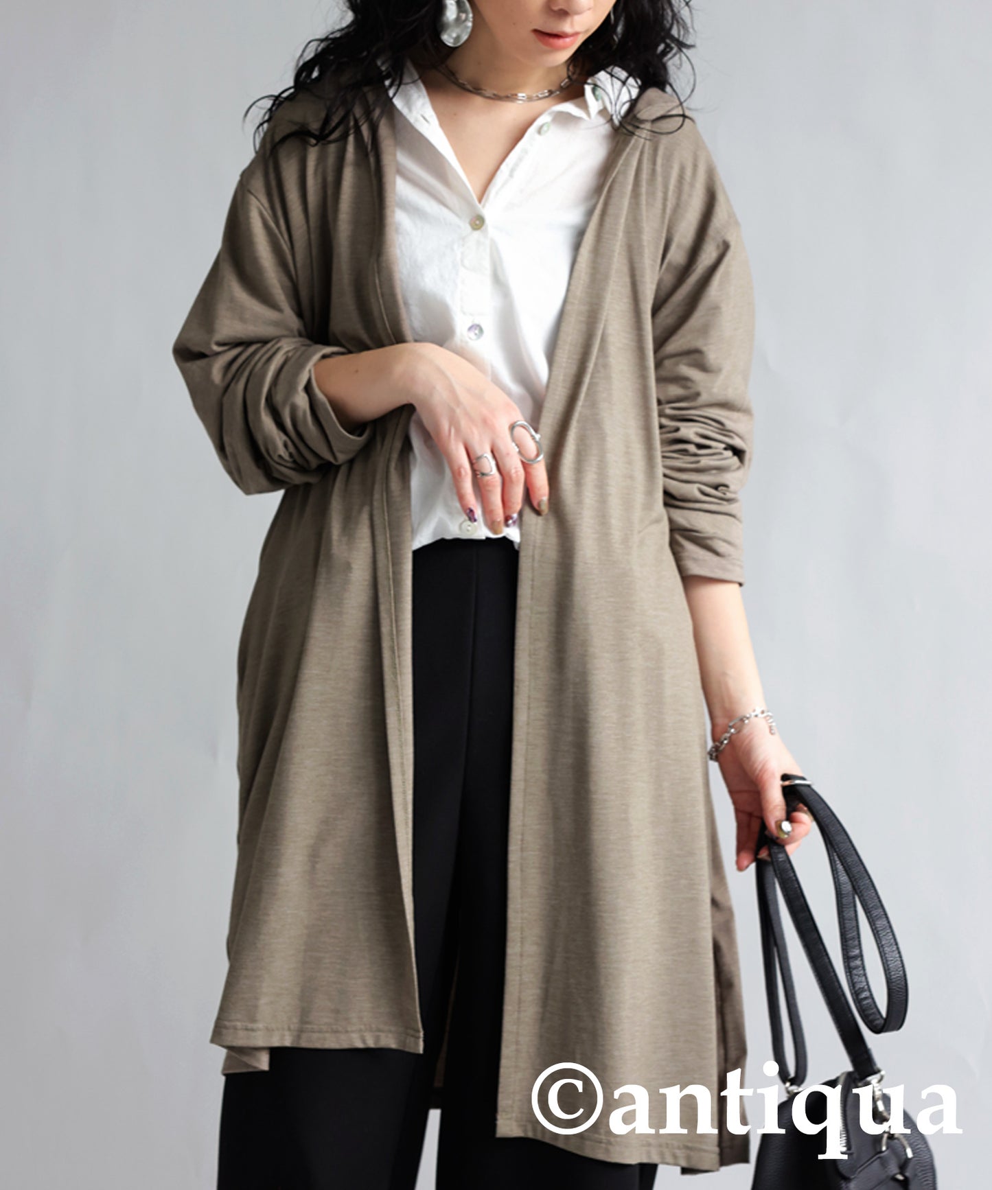 Function Material Ladies Long Sleeved Cardigan