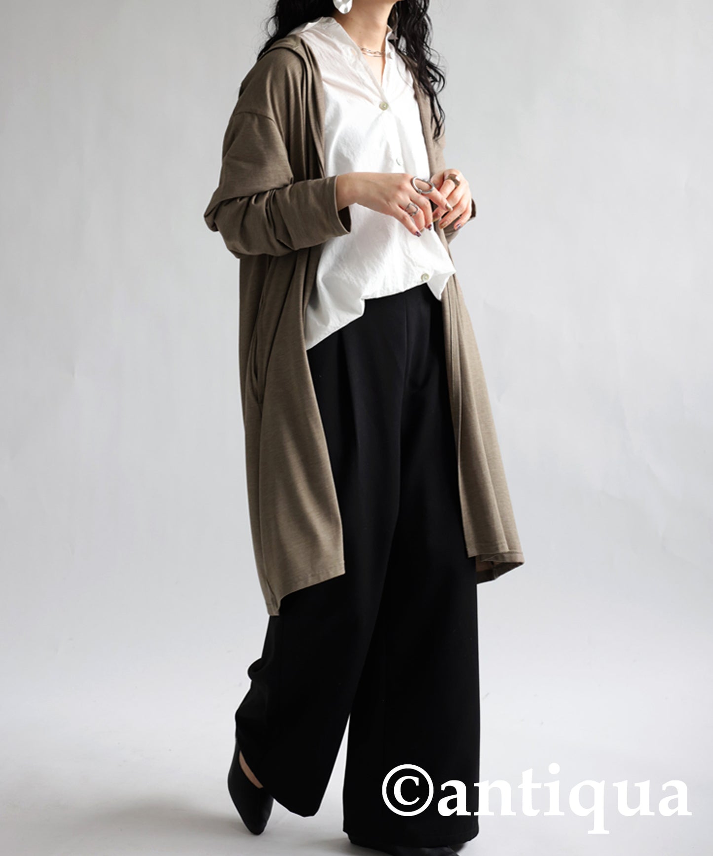 Function Material Ladies Long Sleeved Cardigan