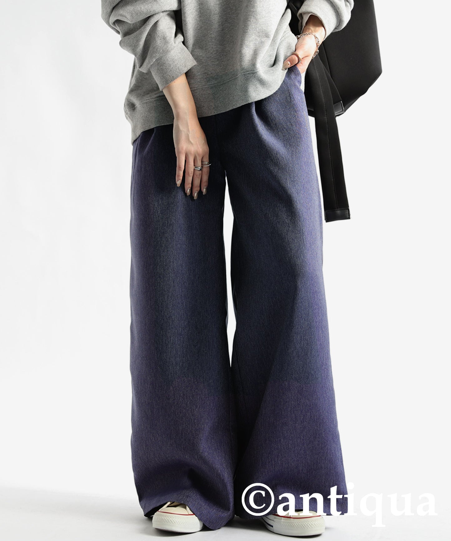 Denim-like Wide Pants Ladies