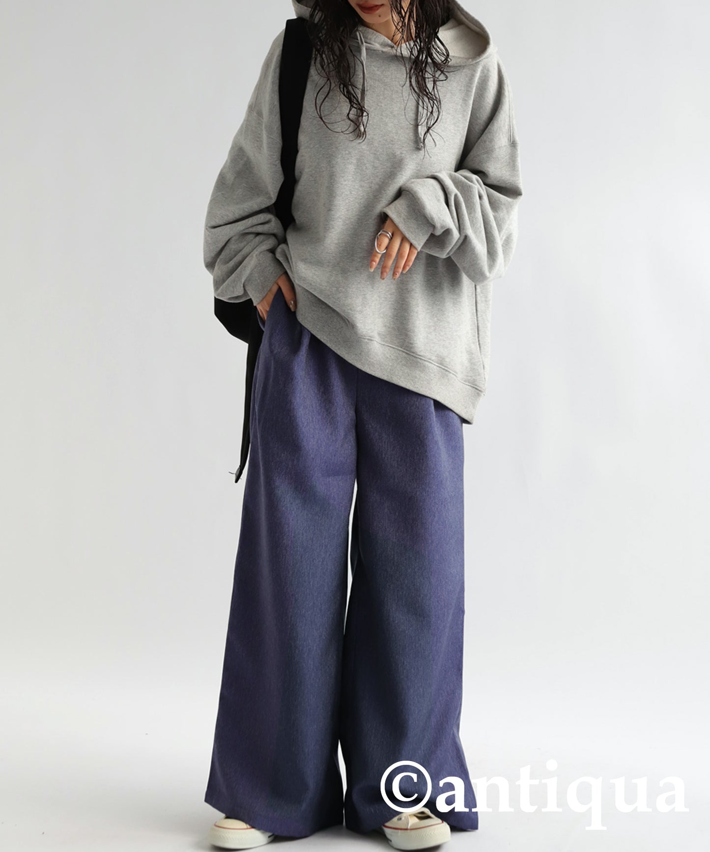 Denim-like Wide Pants Ladies