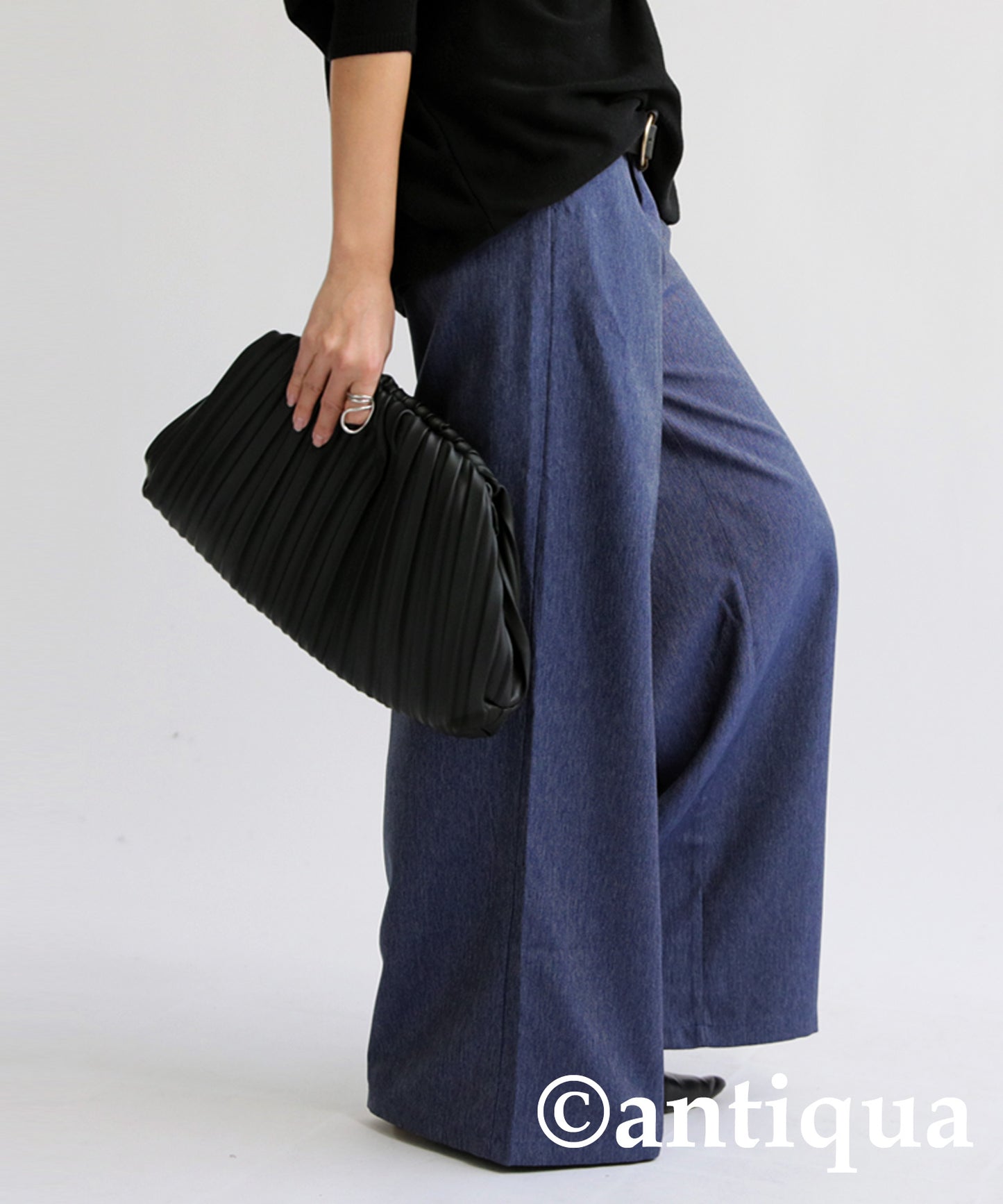 Denim-like Wide Pants Ladies