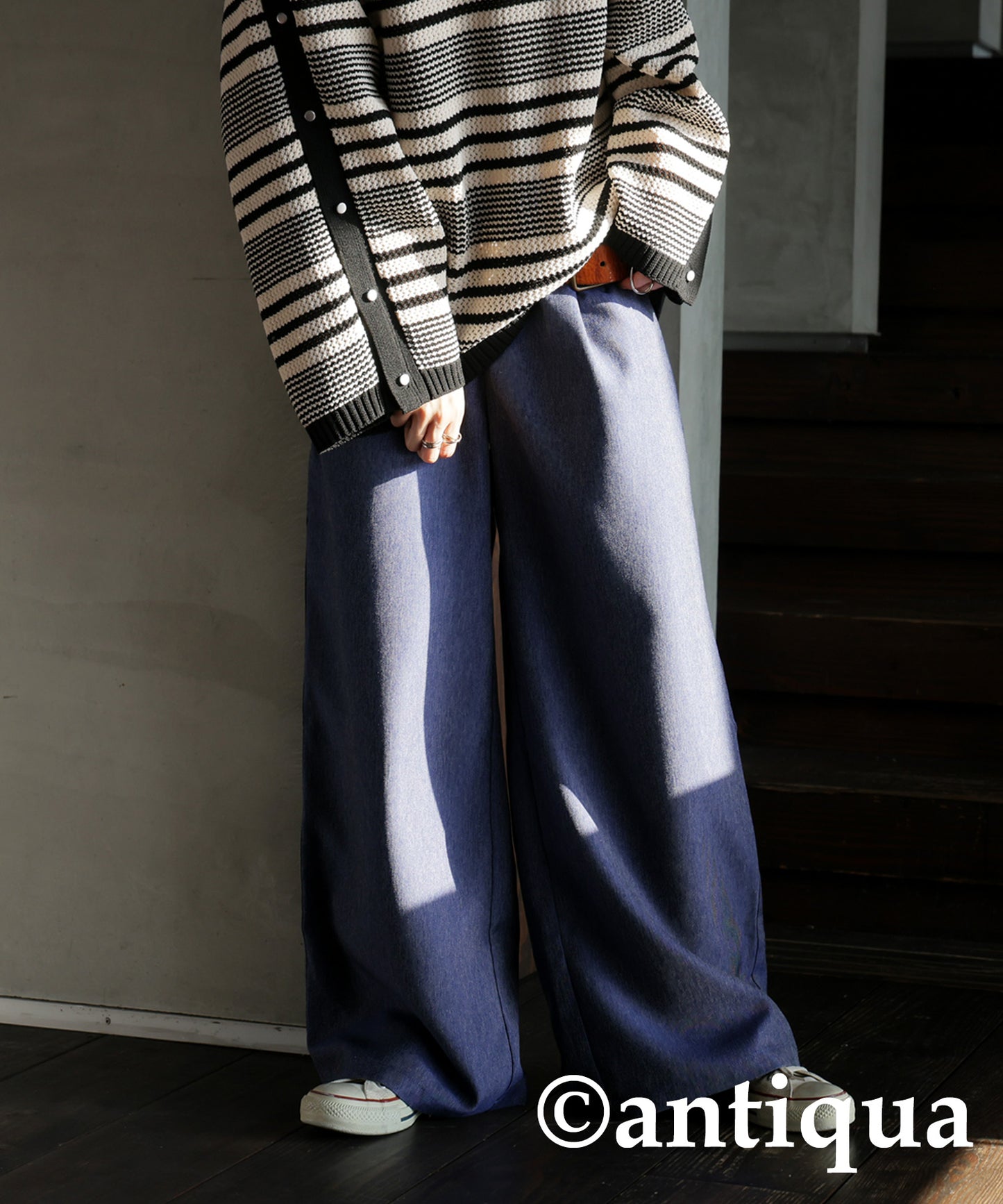 Denim-like Wide Pants Ladies