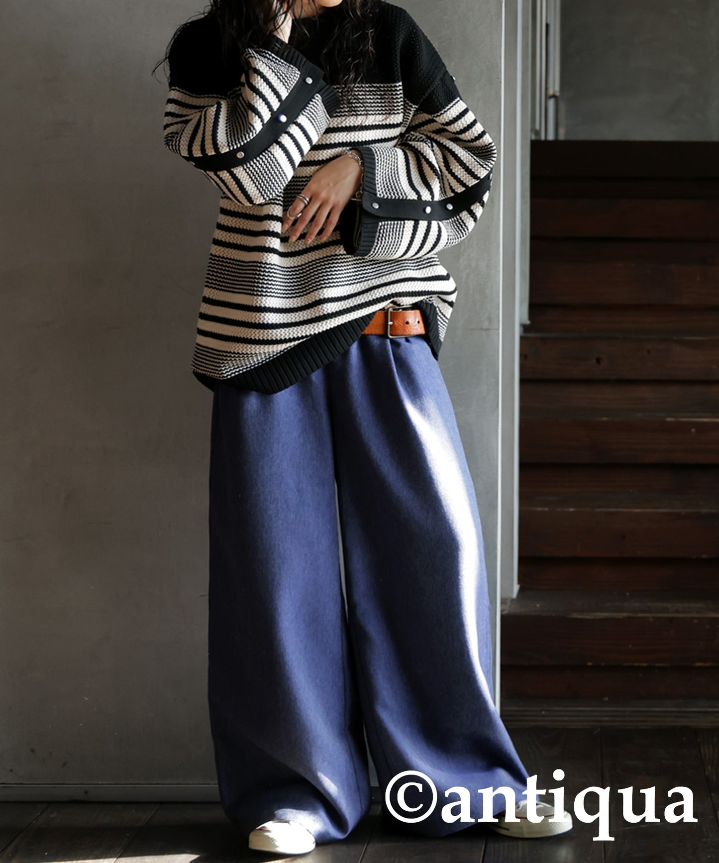 Denim-like Wide Pants Ladies