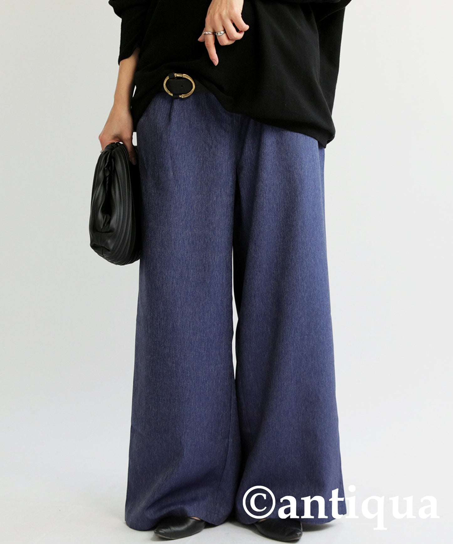 Denim-like Wide Pants Ladies