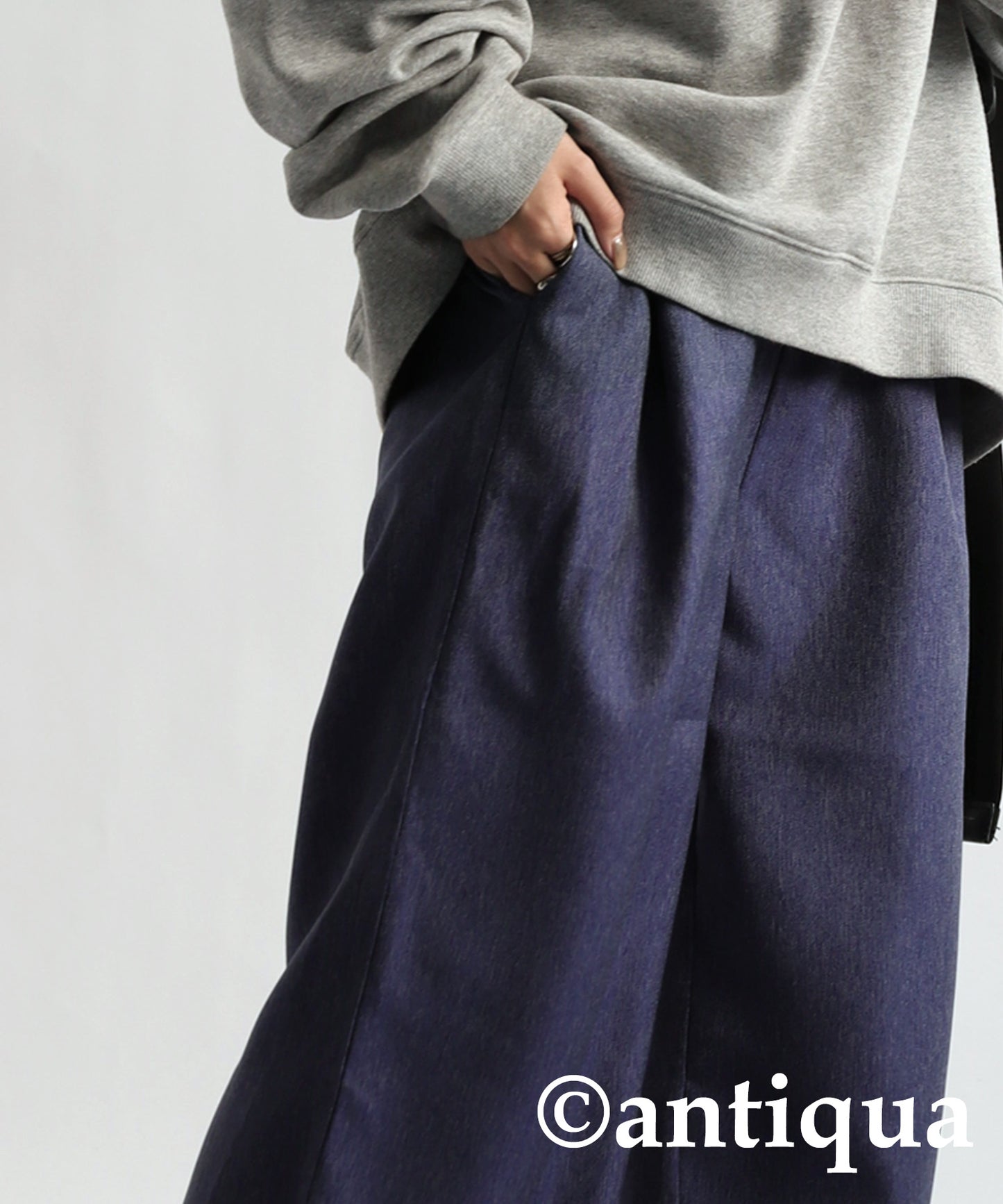 Denim-like Wide Pants Ladies