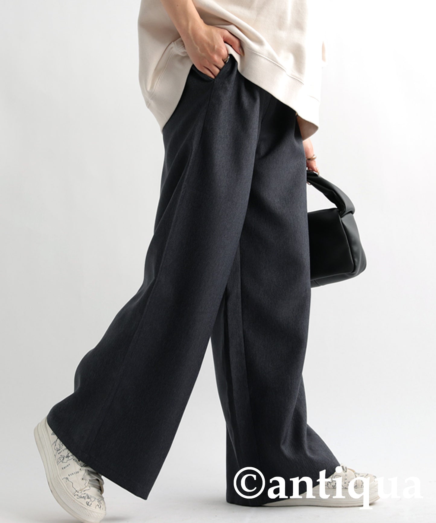 Denim-like Wide Pants Ladies