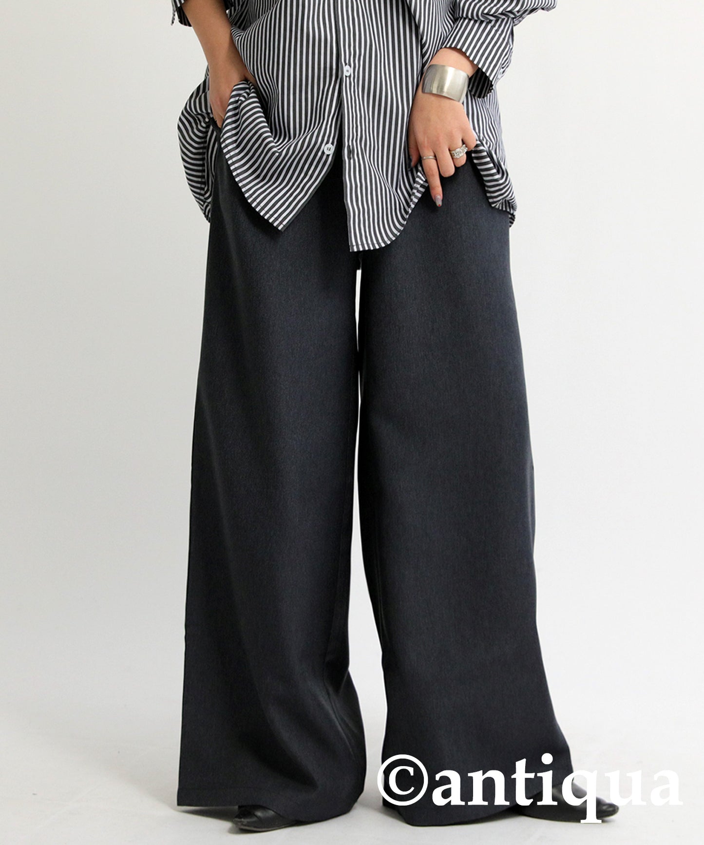 Denim-like Wide Pants Ladies