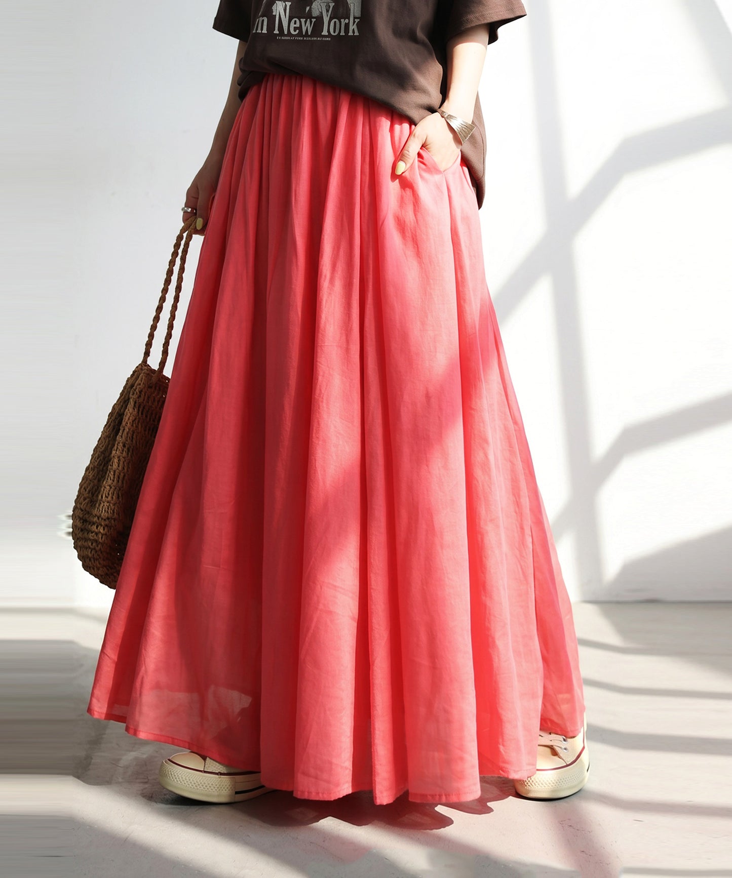 100%Cotton Circular Skirt Ladies