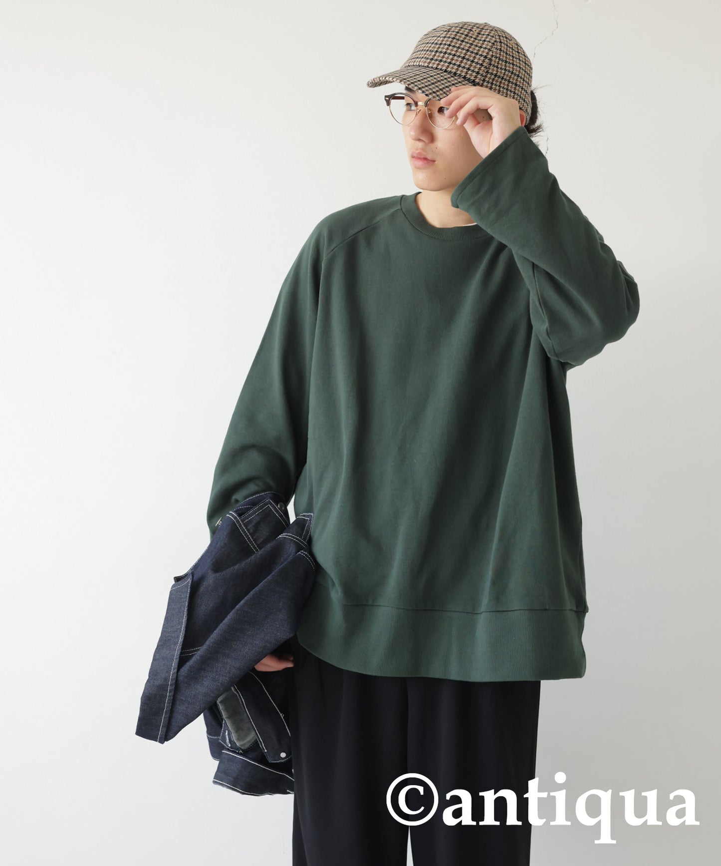 Simple Raglan Sleeve tops Men's