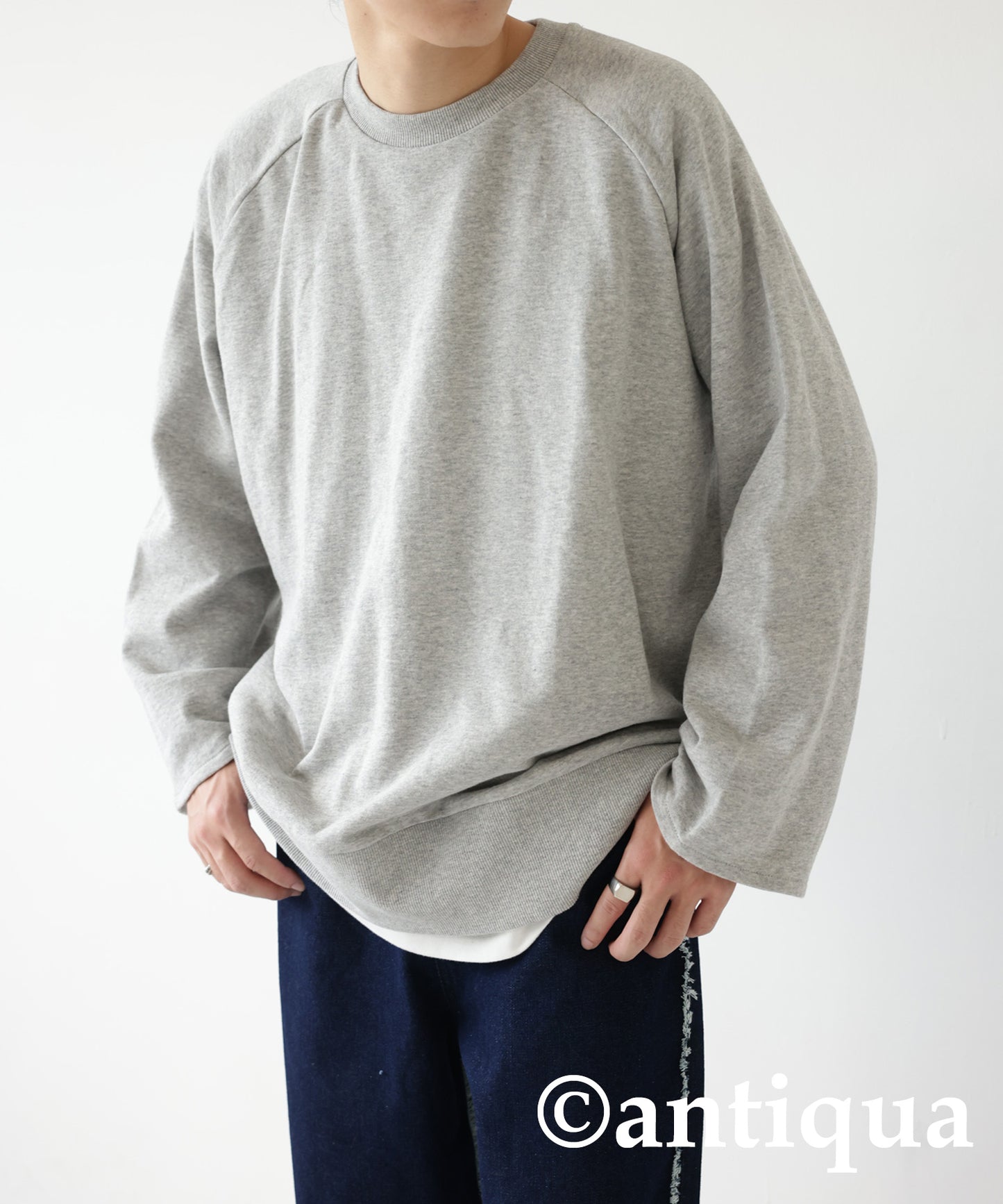 Simple Raglan Sleeve tops Men's