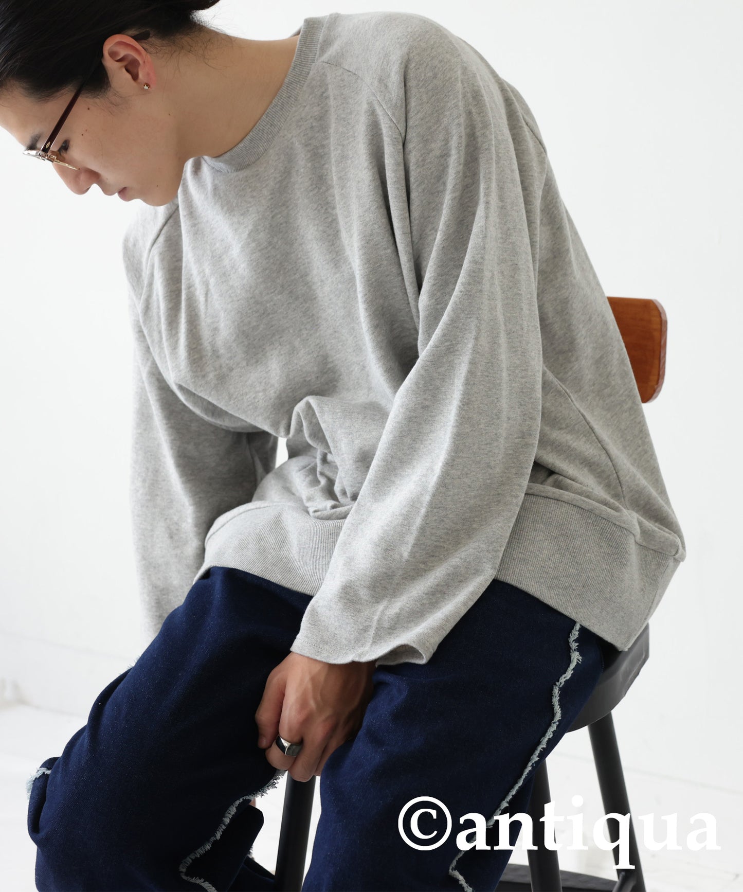 Simple Raglan Sleeve tops Men's