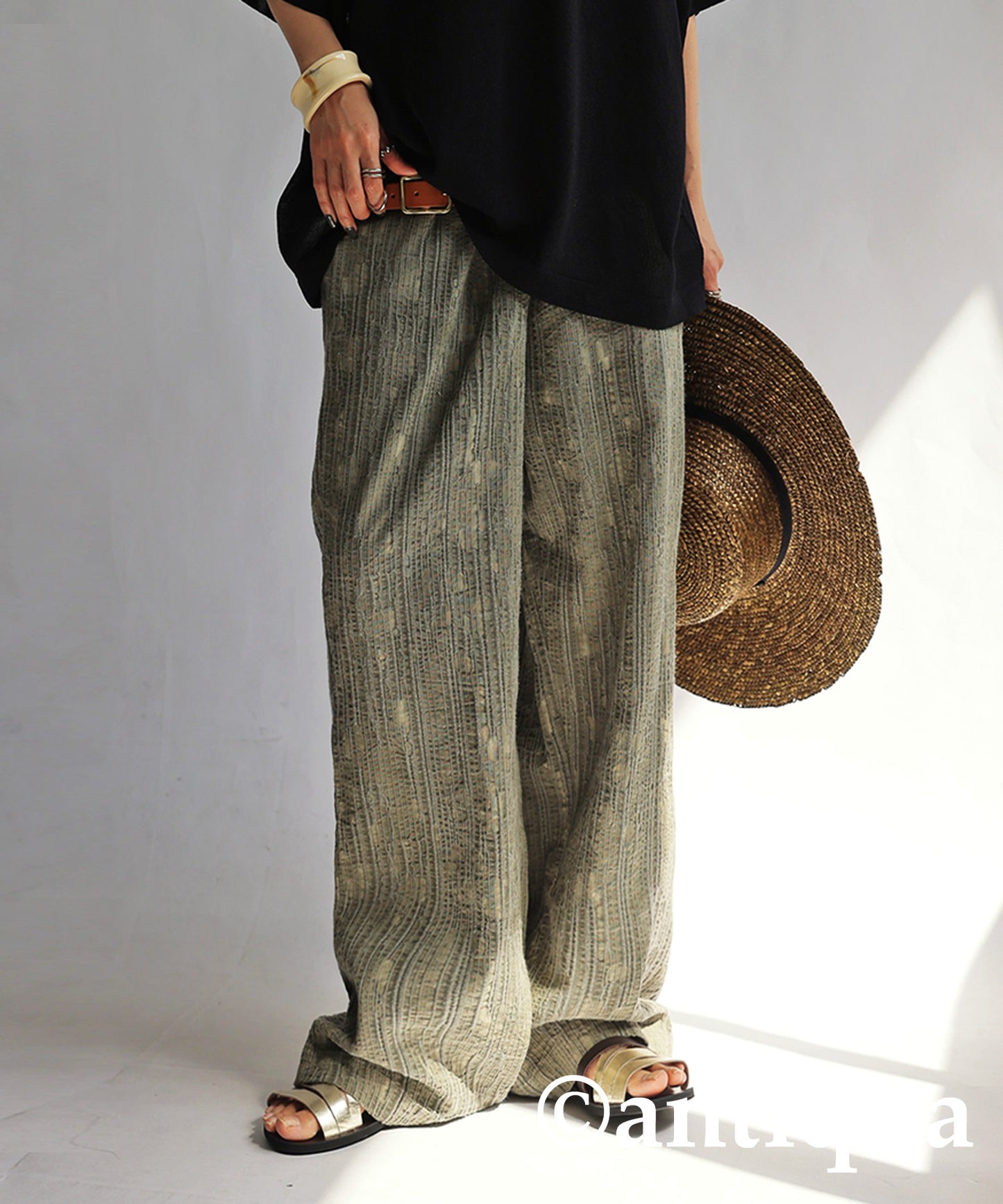 Cotton Linen Wide Straight Pants Ladies