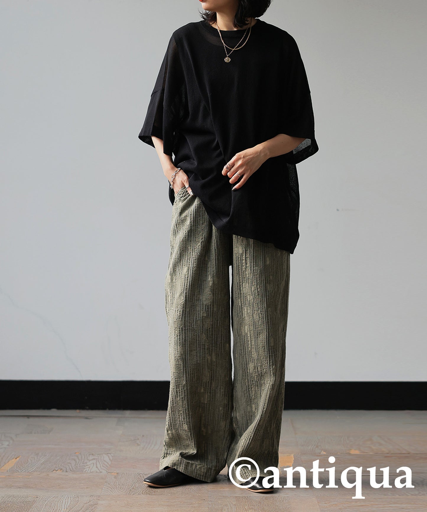 Cotton Linen Wide Straight Pants Ladies