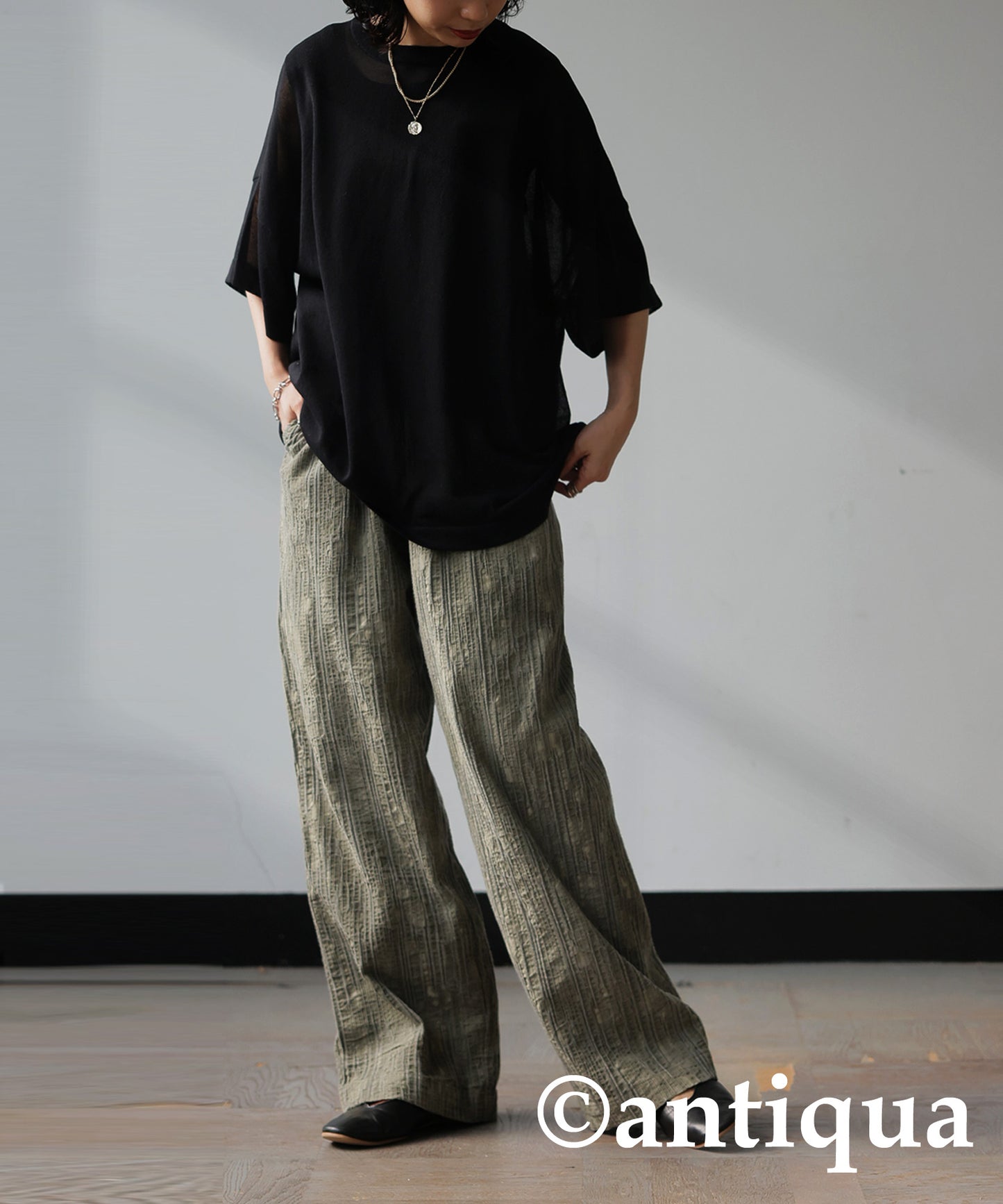 Cotton Linen Wide Straight Pants Ladies