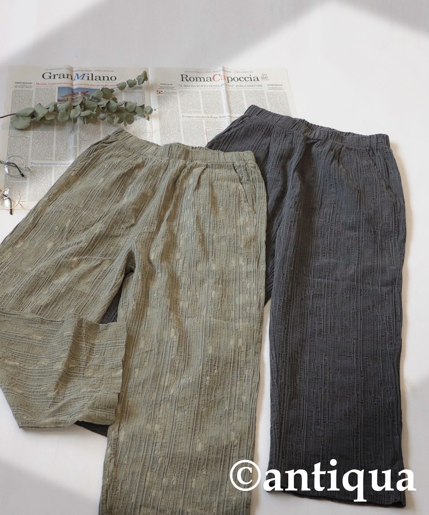 Cotton Linen Wide Straight Pants Ladies