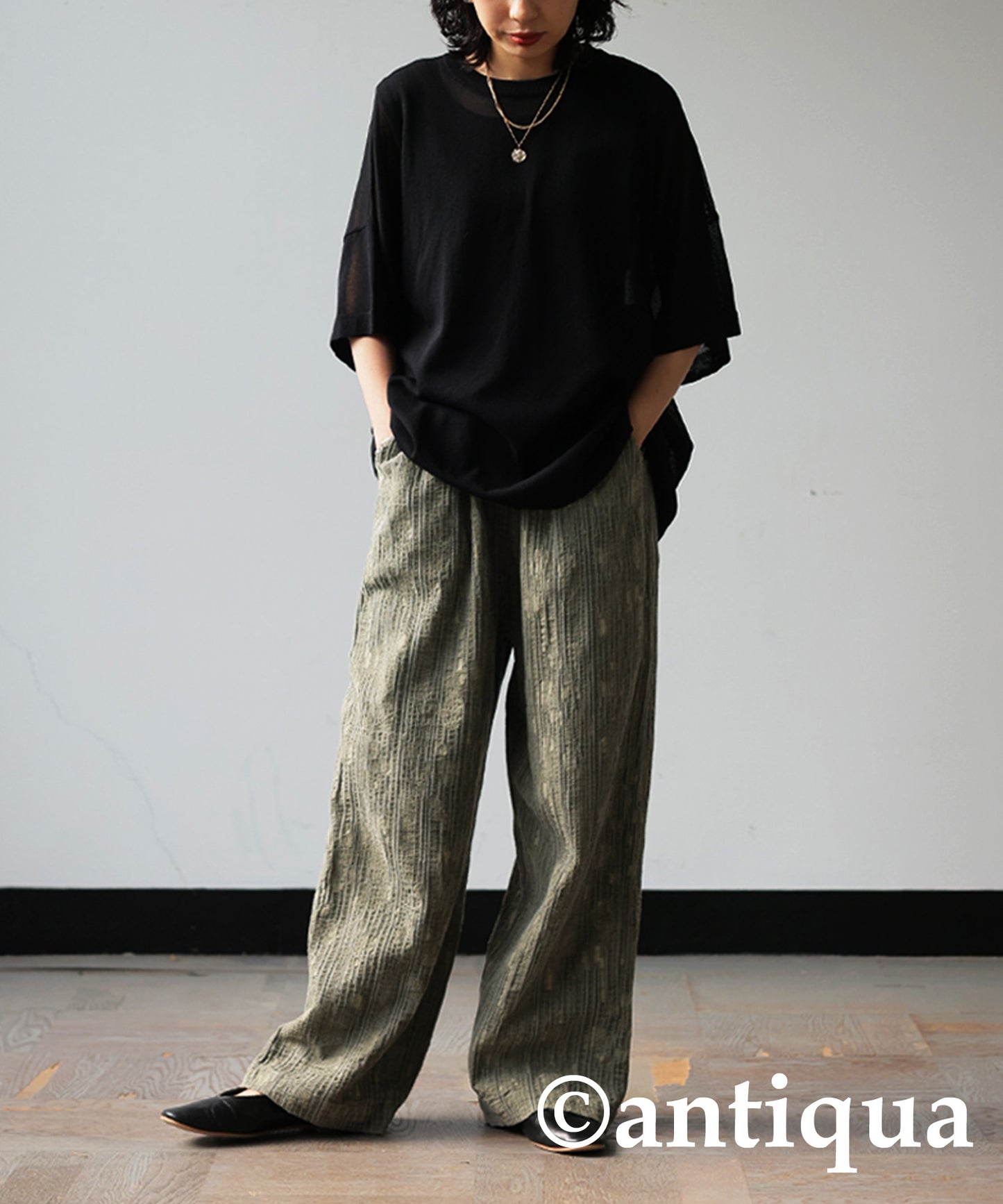 Cotton Linen Wide Straight Pants Ladies