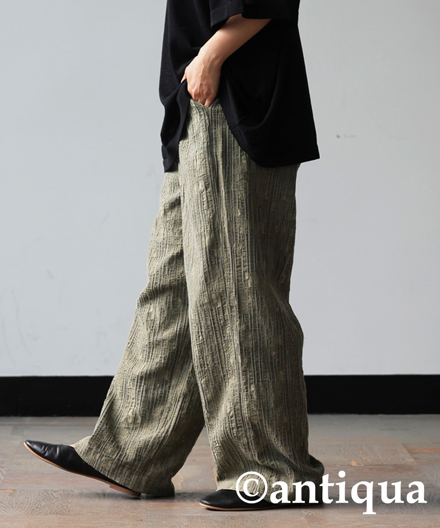 Cotton Linen Wide Straight Pants Ladies