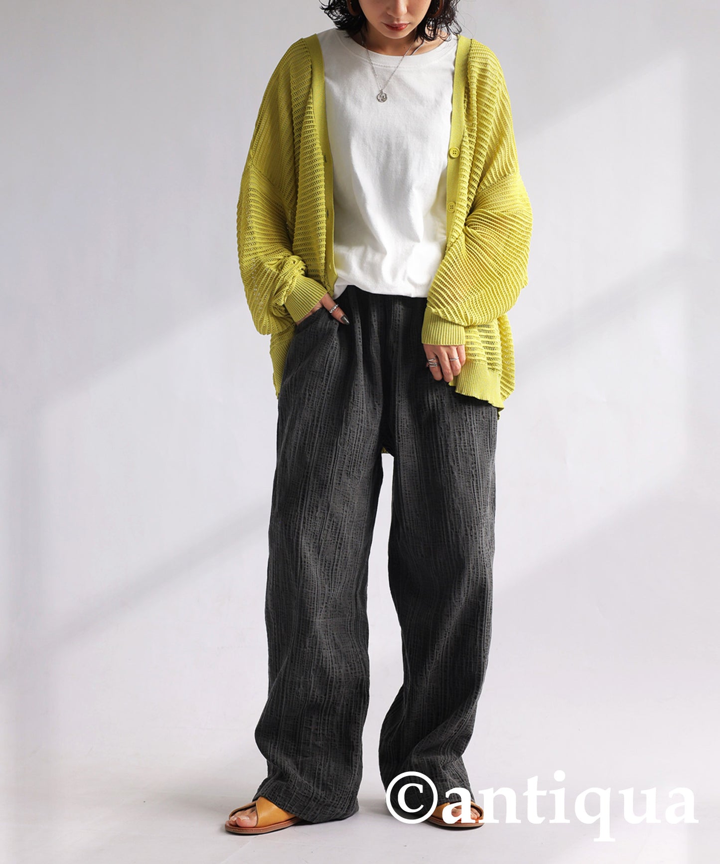 Cotton Linen Wide Straight Pants Ladies