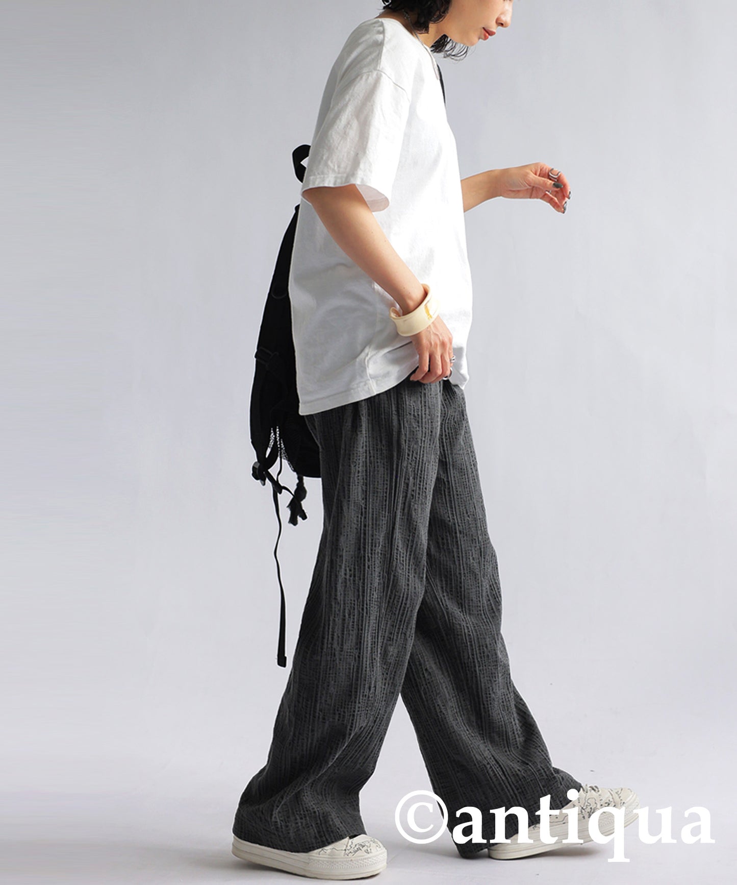 Cotton Linen Wide Straight Pants Ladies