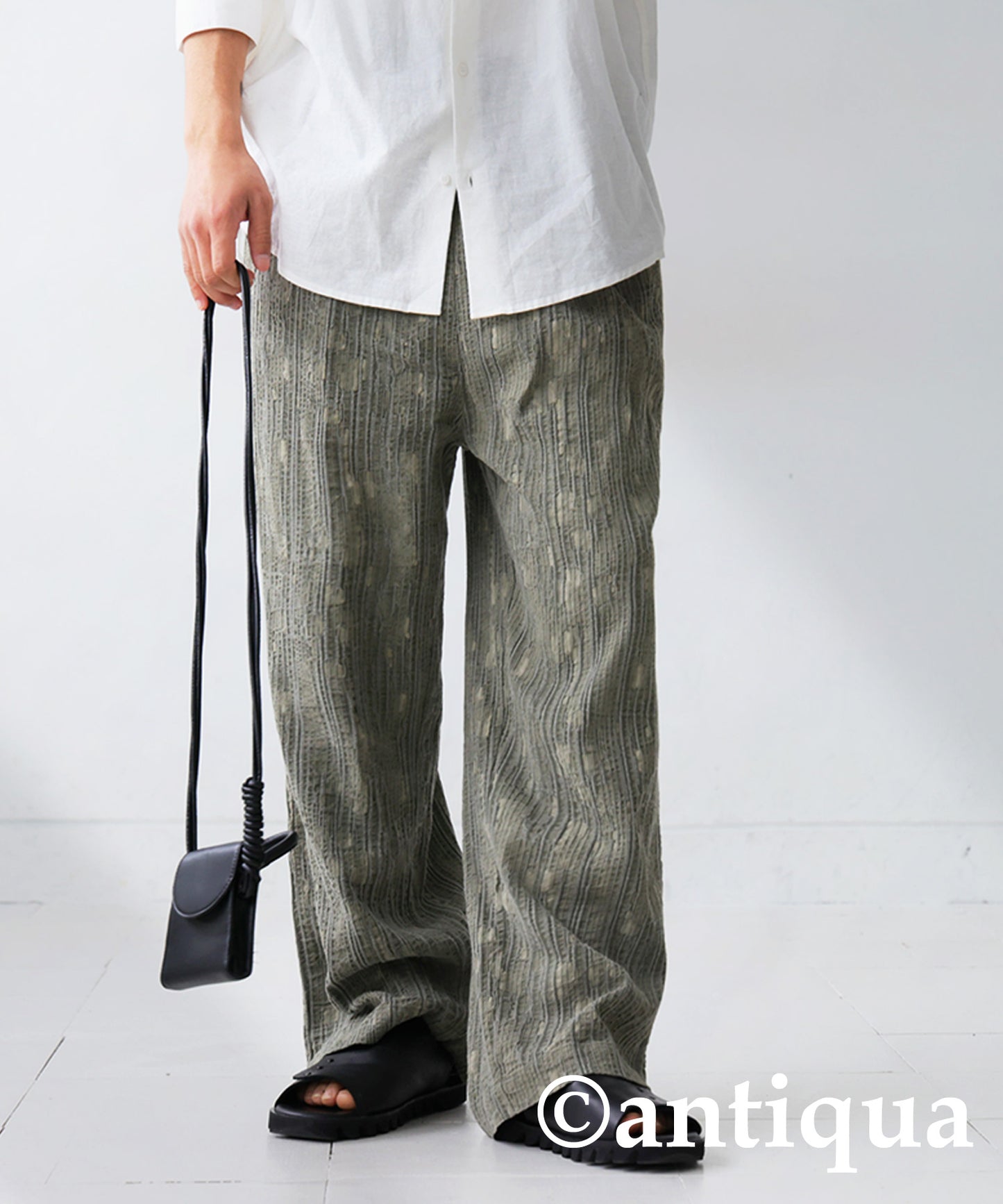 Cotton Linen Wide Straight Pants Men's