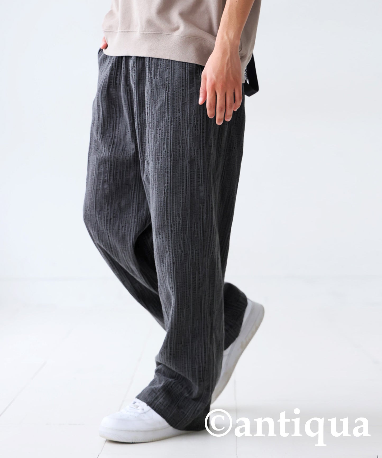 Cotton Linen Wide Straight Pants Men's