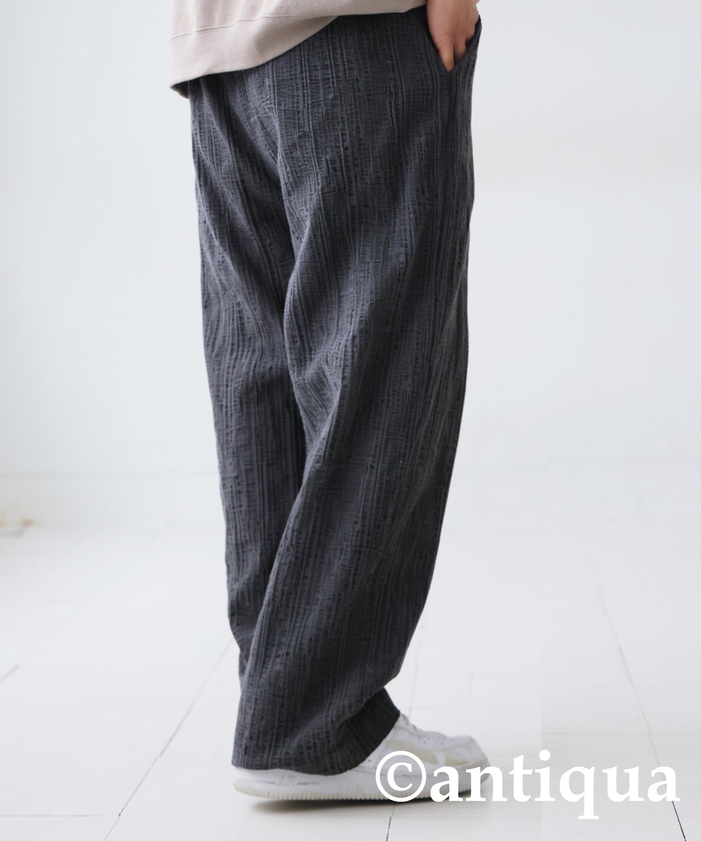 Cotton Linen Wide Straight Pants Men's