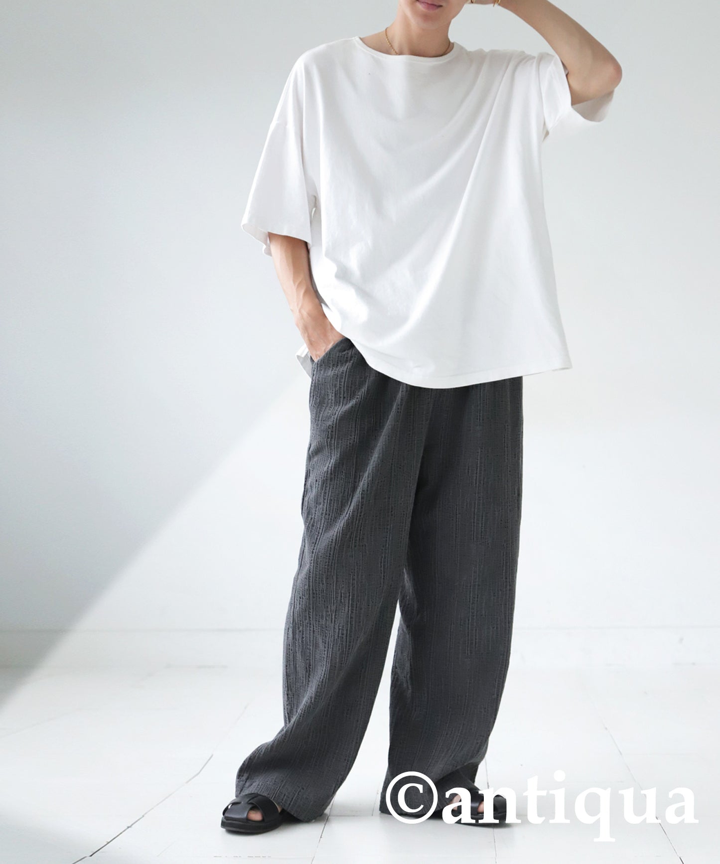 Cotton Linen Wide Straight Pants Men's