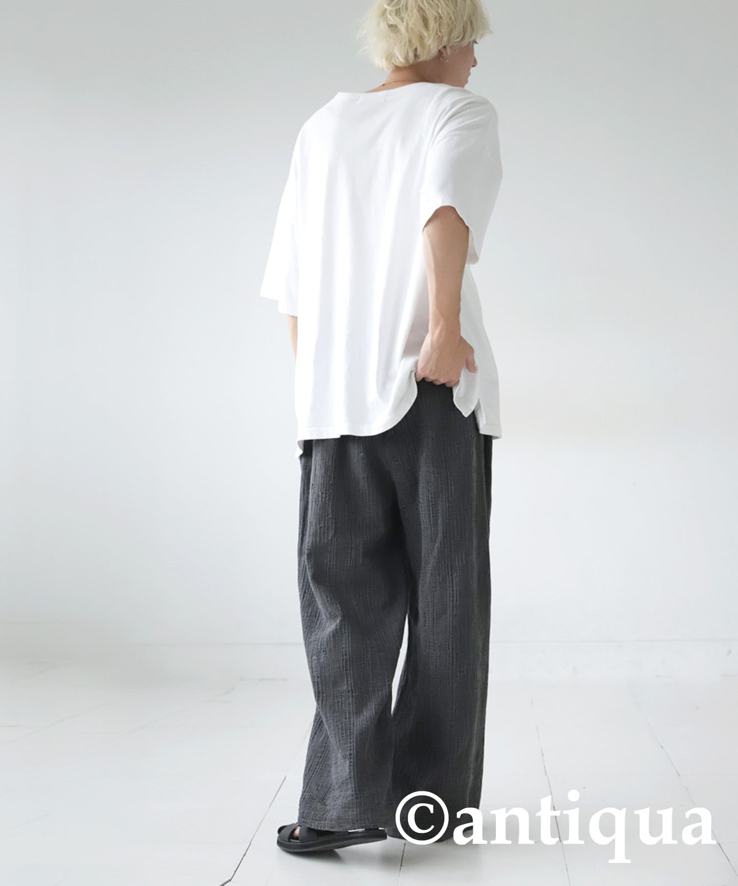 Cotton Linen Wide Straight Pants Men's